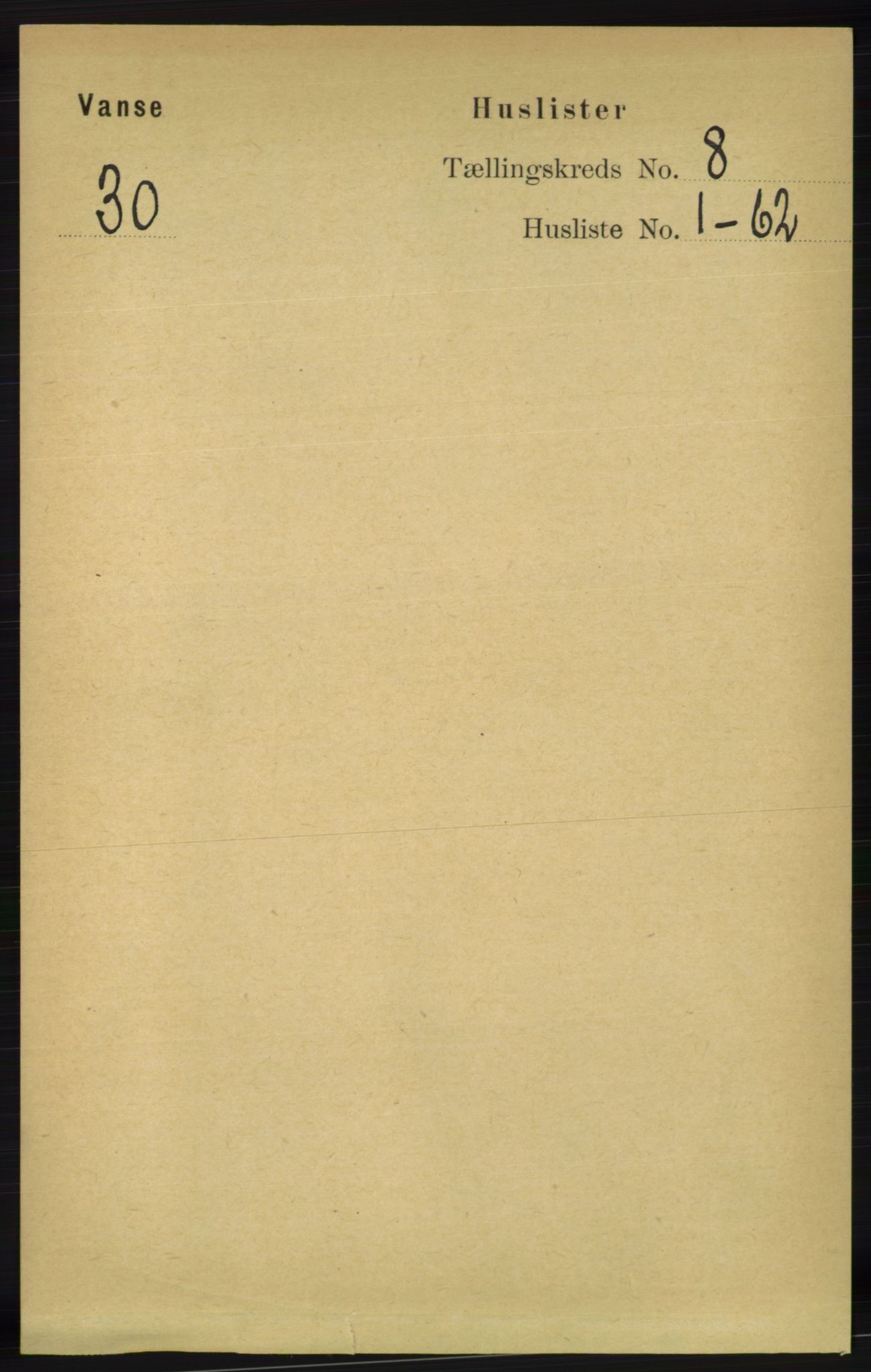 RA, 1891 census for 1041 Vanse, 1891, p. 4840
