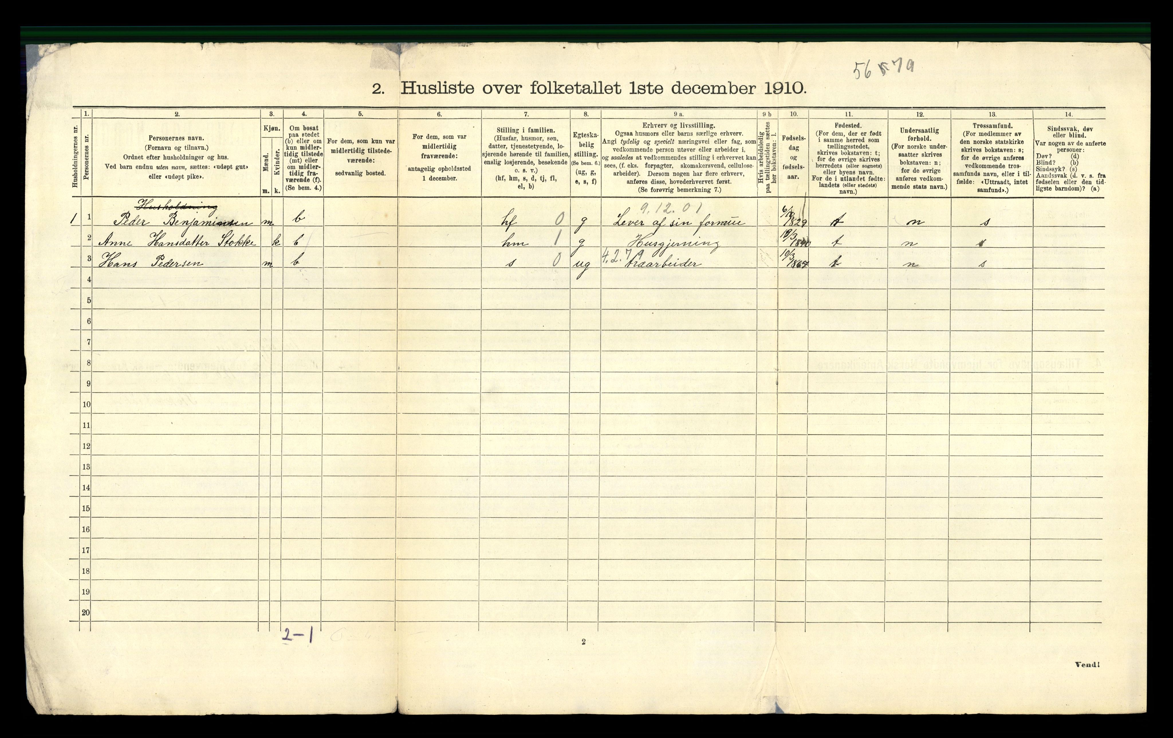 RA, 1910 census for Valsøyfjord, 1910, p. 22