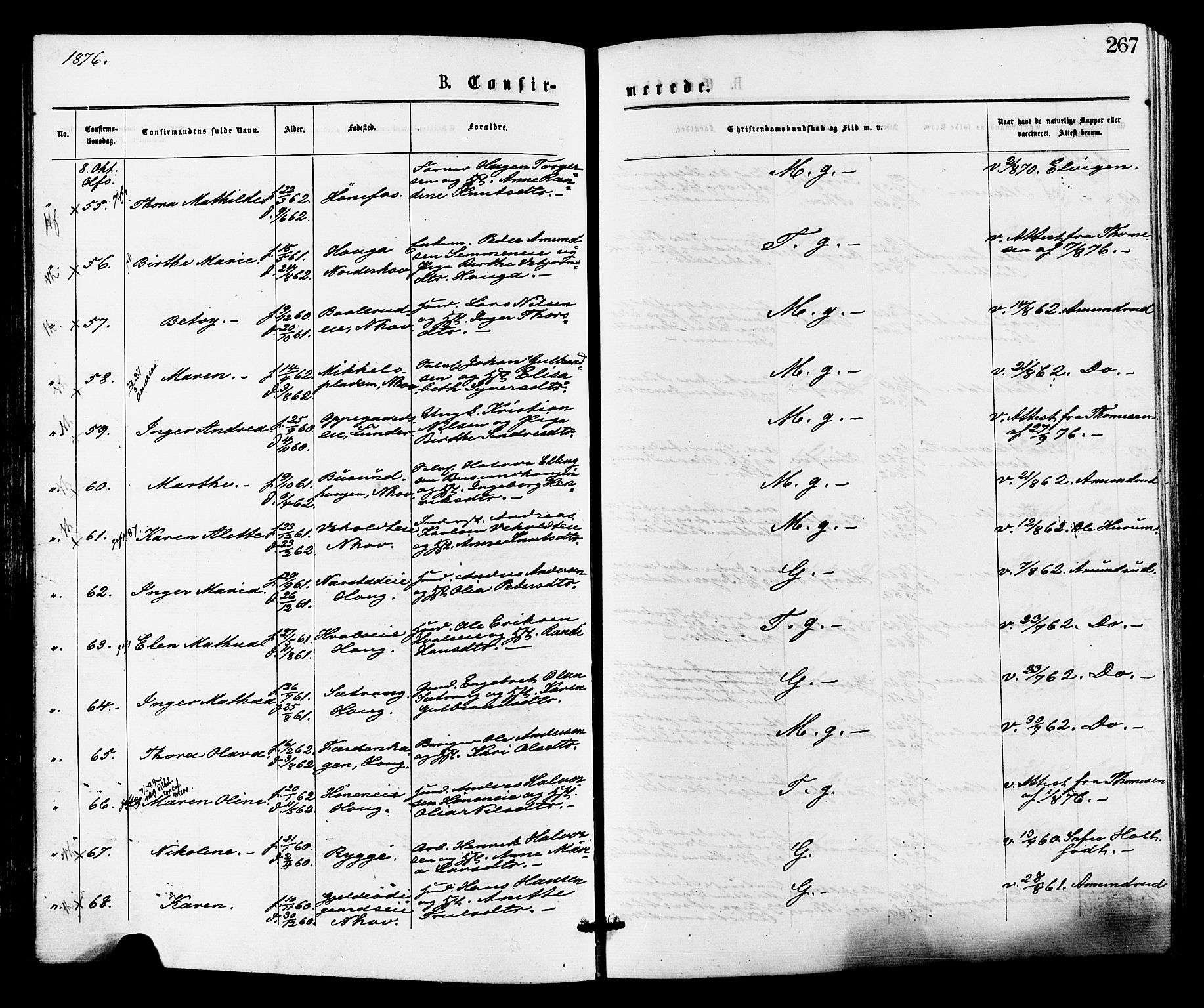 Norderhov kirkebøker, AV/SAKO-A-237/F/Fa/L0015: Parish register (official) no. 15, 1875-1884, p. 267