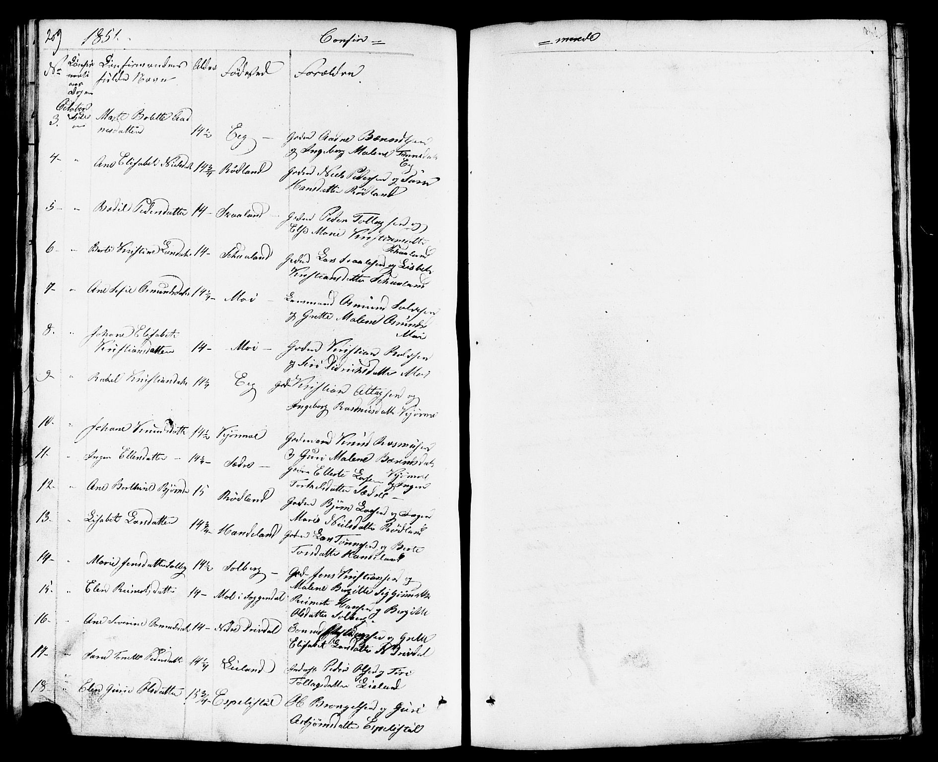 Lund sokneprestkontor, AV/SAST-A-101809/S07/L0003: Parish register (copy) no. B 3, 1848-1885, p. 209