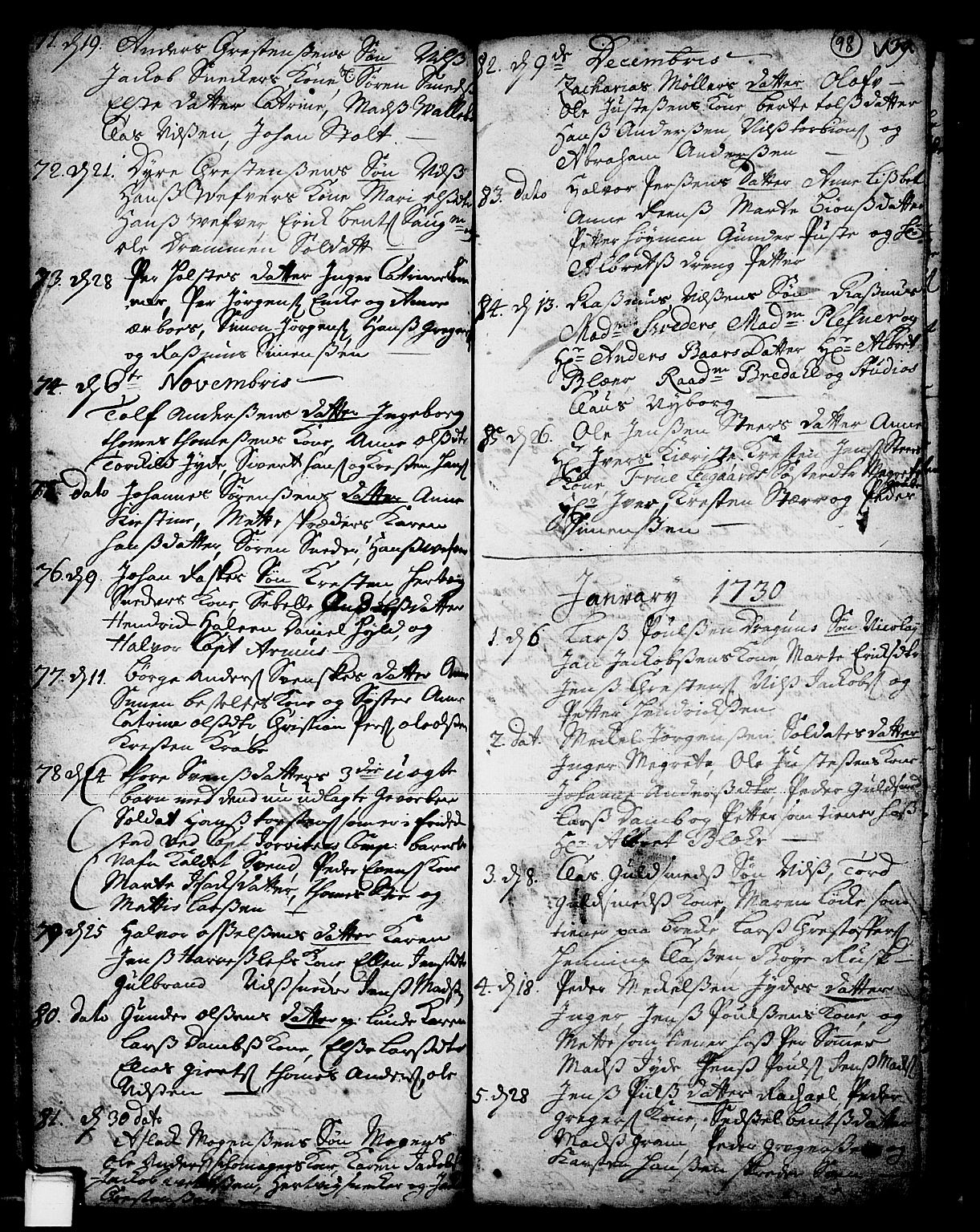 Skien kirkebøker, SAKO/A-302/F/Fa/L0002: Parish register (official) no. 2, 1716-1757, p. 98