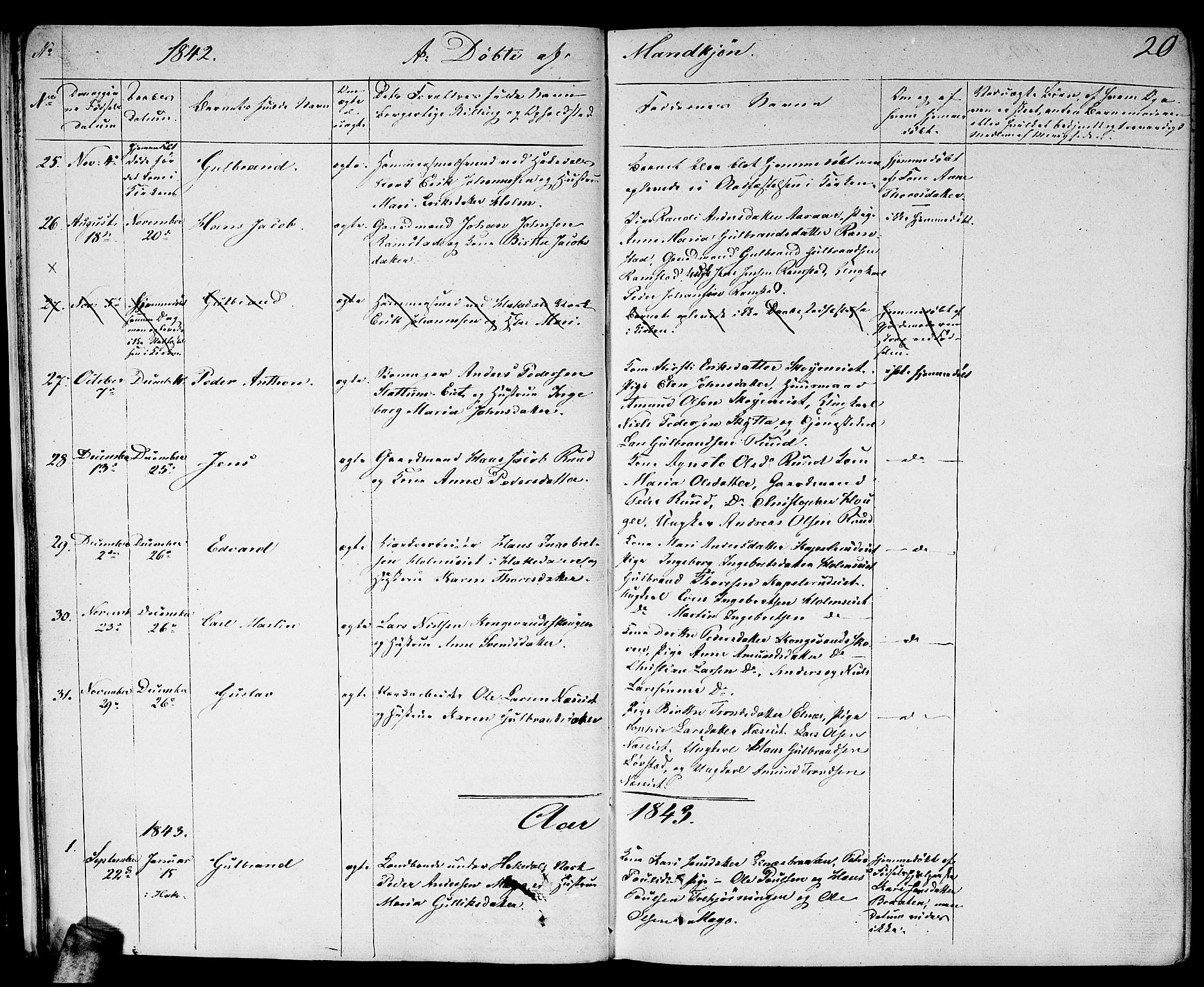 Nittedal prestekontor Kirkebøker, SAO/A-10365a/F/Fa/L0004: Parish register (official) no. I 4, 1836-1849, p. 20