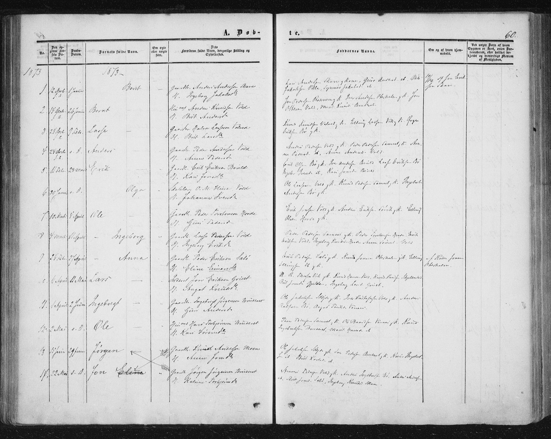 Ministerialprotokoller, klokkerbøker og fødselsregistre - Møre og Romsdal, AV/SAT-A-1454/543/L0562: Parish register (official) no. 543A02, 1854-1884, p. 60