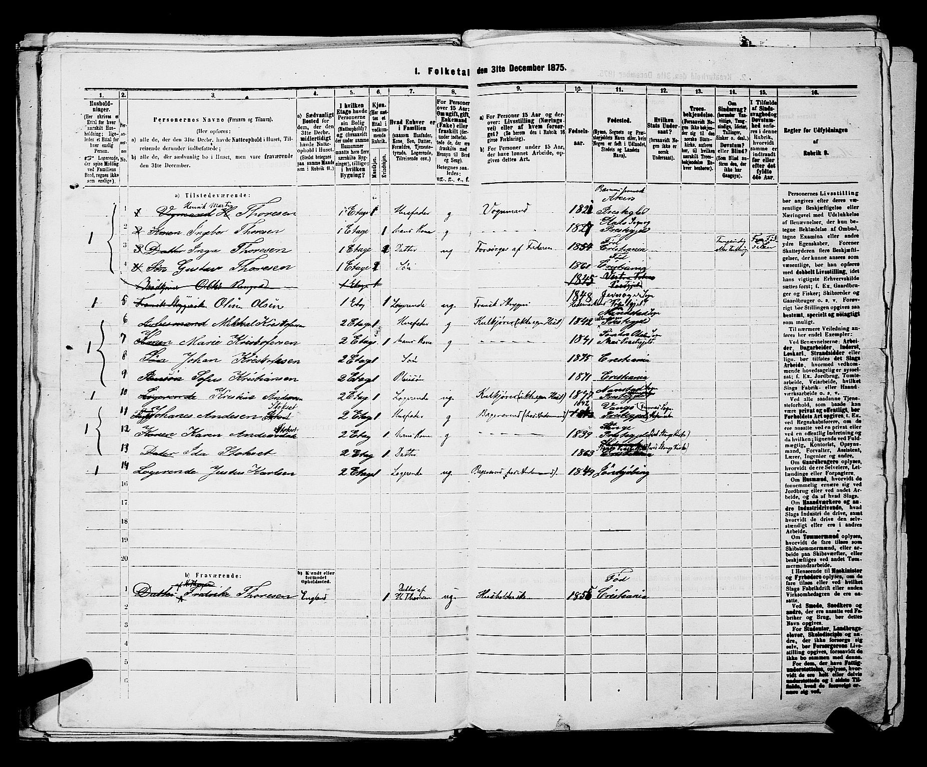 RA, 1875 census for 0301 Kristiania, 1875, p. 5229