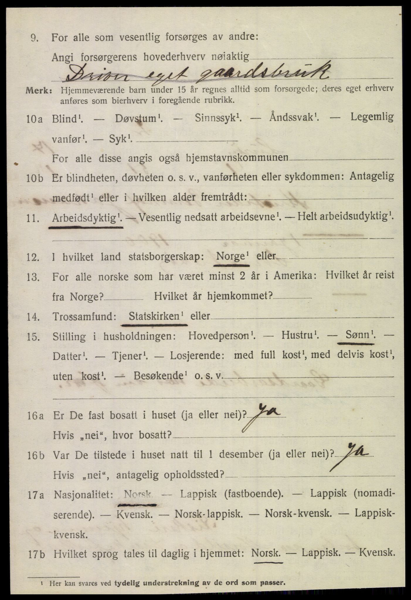 SAT, 1920 census for Lurøy, 1920, p. 5986