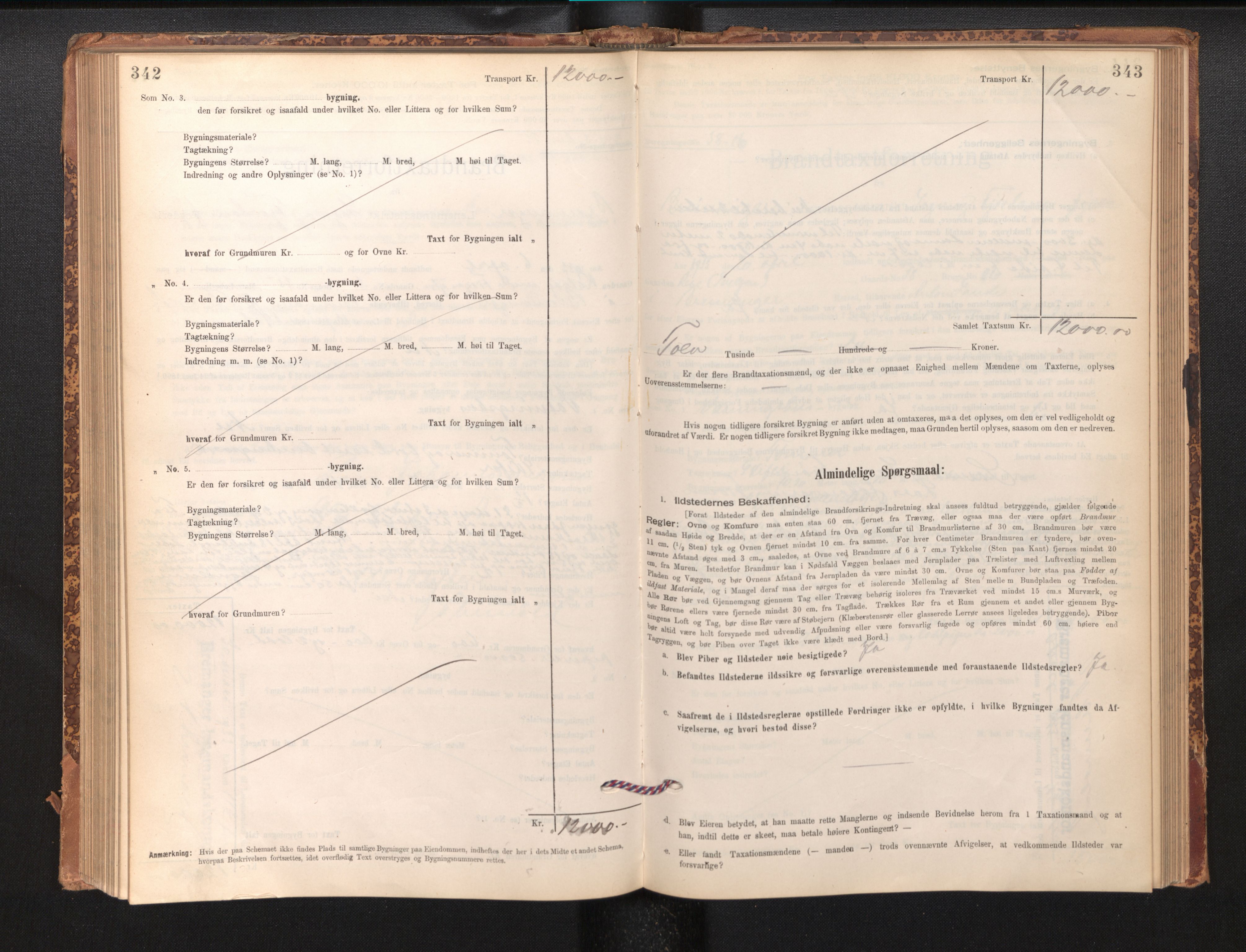 Lensmannen i Bremanger, AV/SAB-A-26701/0012/L0007: Branntakstprotokoll, skjematakst, 1895-1936, p. 342-343