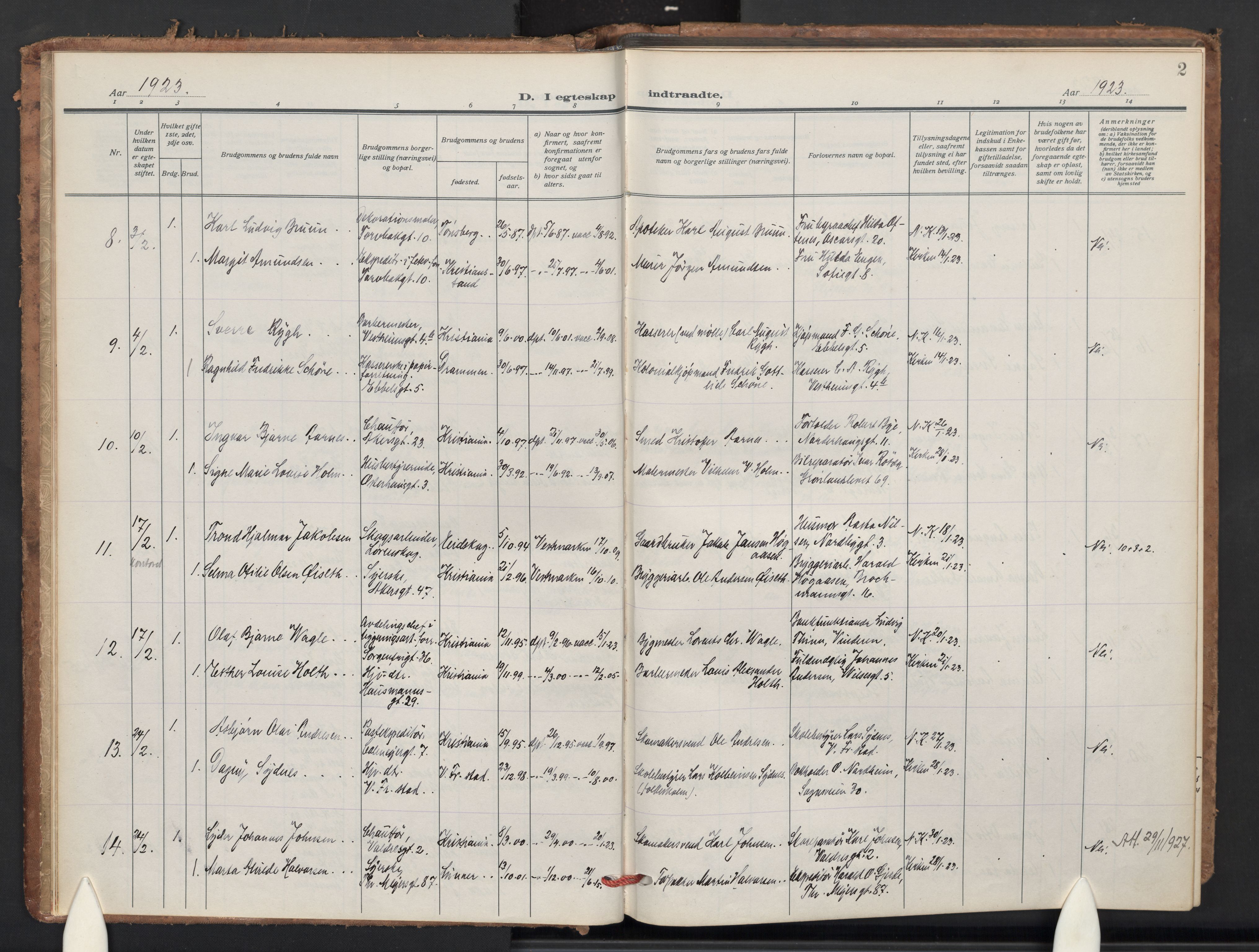 Jakob prestekontor Kirkebøker, AV/SAO-A-10850/F/Fa/L0018: Parish register (official) no. 18, 1923-1936, p. 2