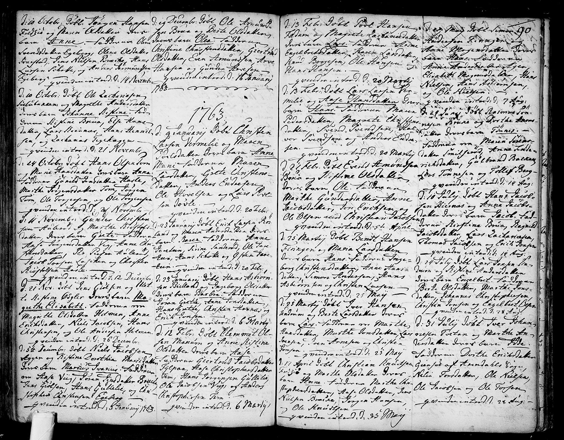 Sem kirkebøker, SAKO/A-5/F/Fa/L0001: Parish register (official) no. I 1, 1702-1763, p. 90