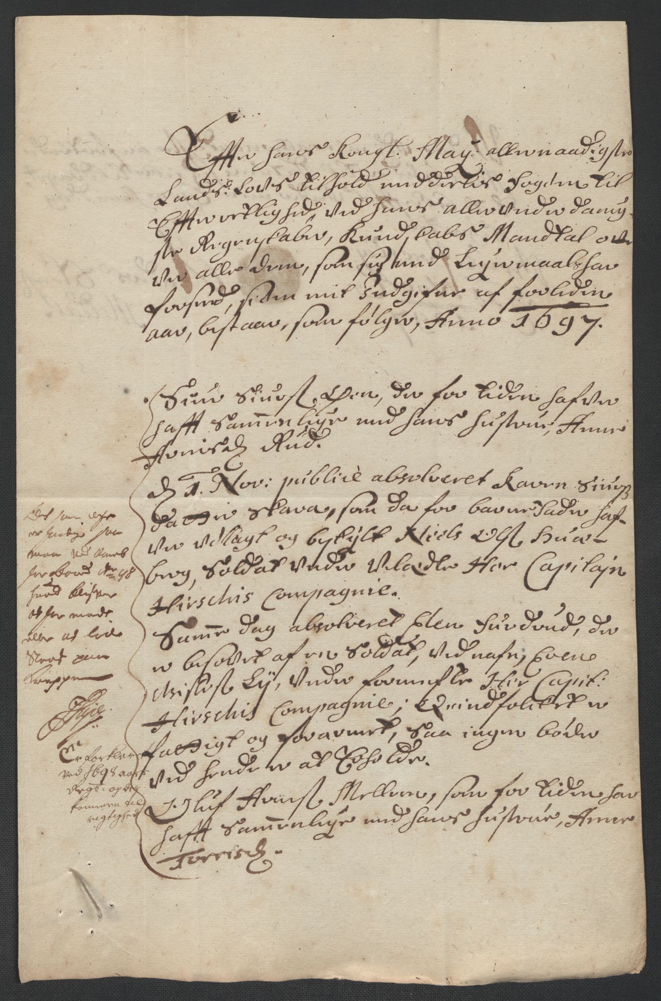 Rentekammeret inntil 1814, Reviderte regnskaper, Fogderegnskap, AV/RA-EA-4092/R13/L0835: Fogderegnskap Solør, Odal og Østerdal, 1697, p. 168