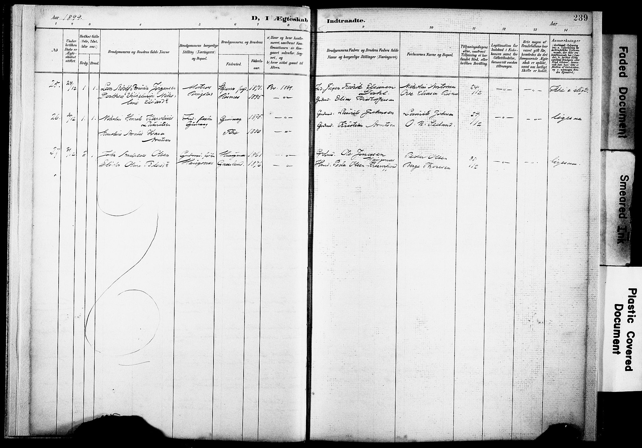 Ministerialprotokoller, klokkerbøker og fødselsregistre - Nordland, AV/SAT-A-1459/891/L1305: Parish register (official) no. 891A10, 1895-1921, p. 239