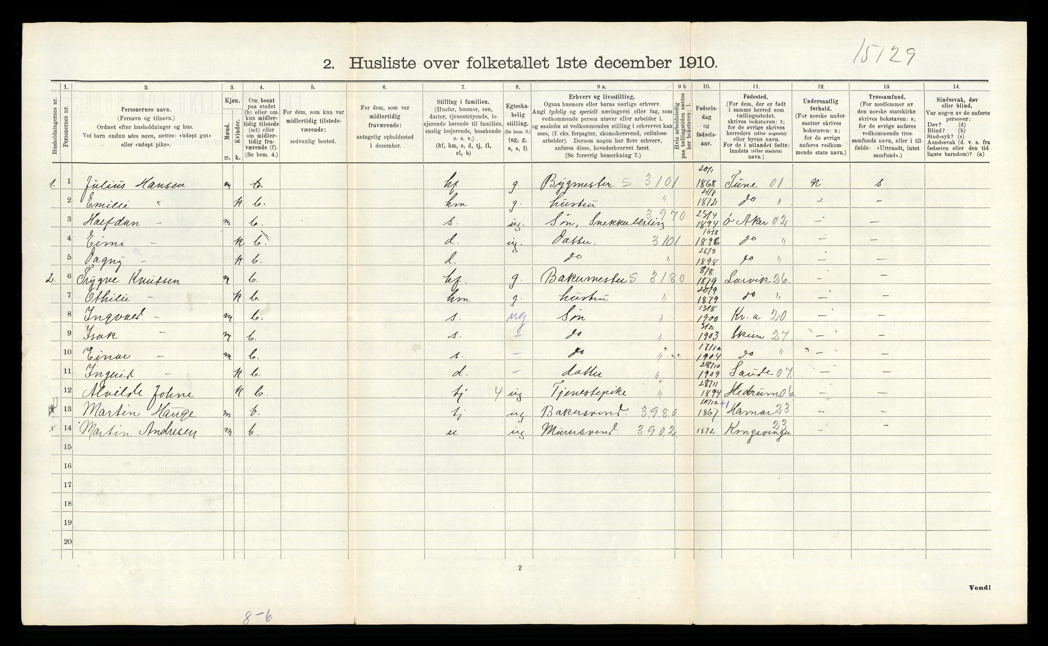 RA, 1910 census for Heddal, 1910, p. 378