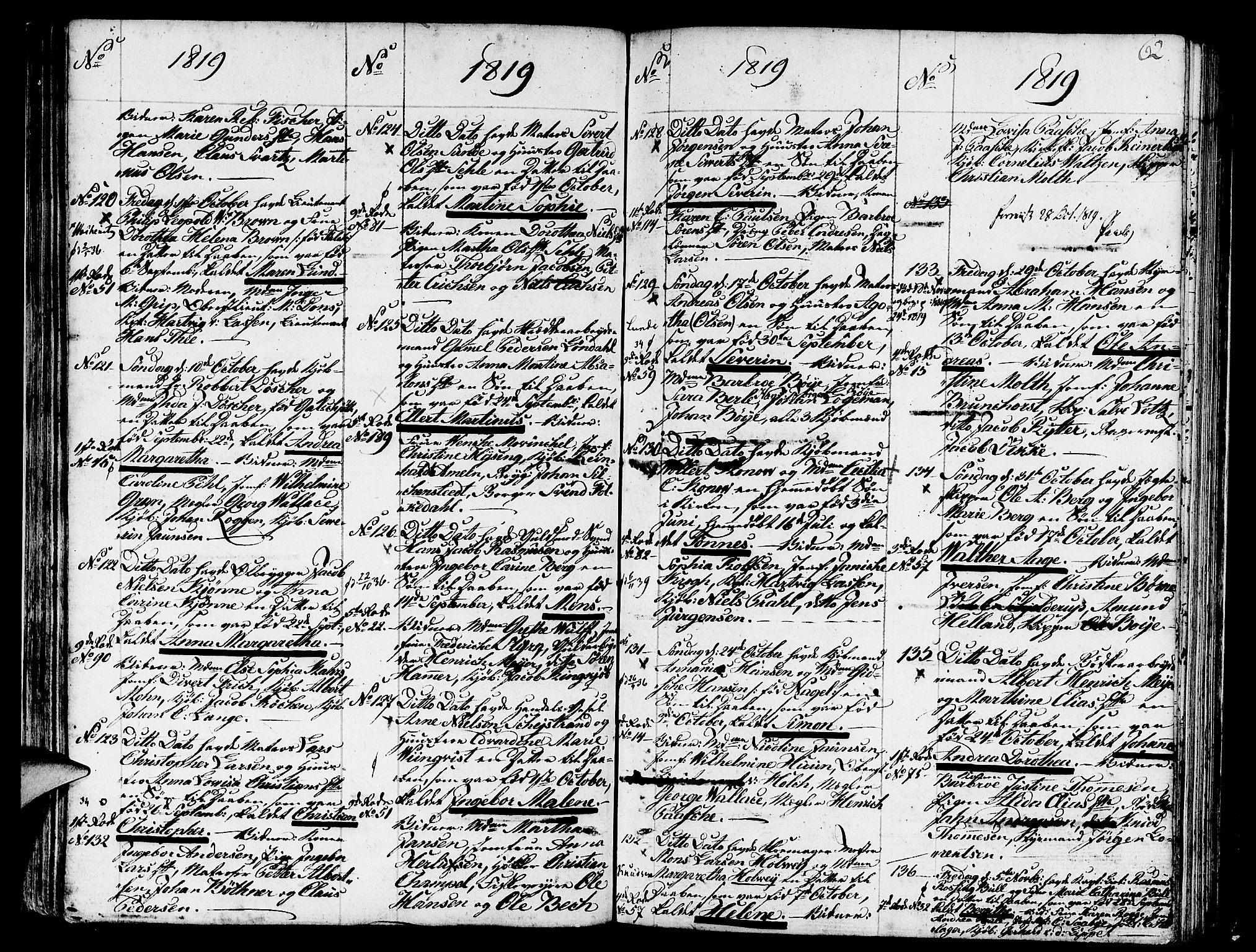 Nykirken Sokneprestembete, AV/SAB-A-77101/H/Haa/L0006: Parish register (official) no. A 6, 1808-1820, p. 62