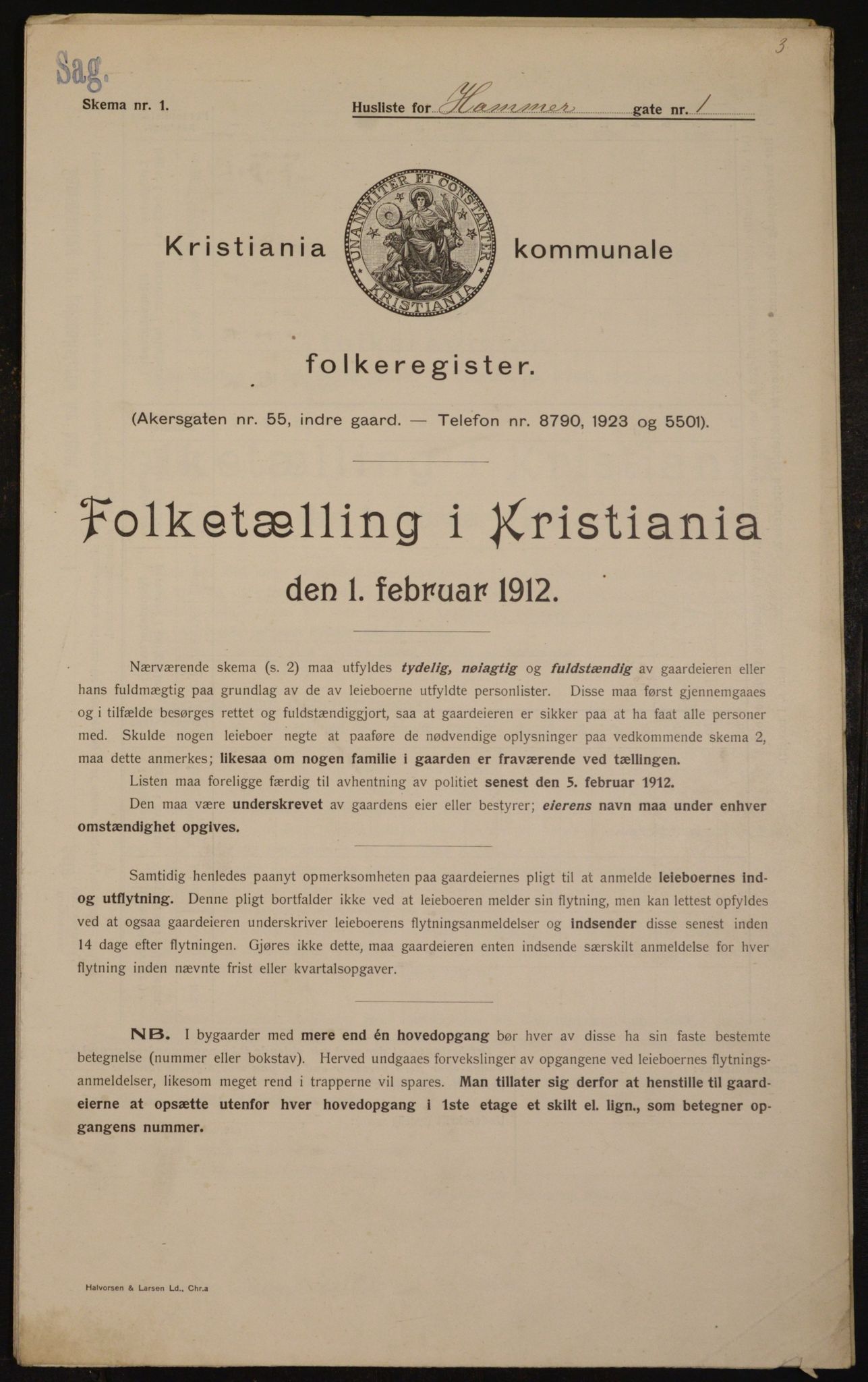 OBA, Municipal Census 1912 for Kristiania, 1912, p. 34286