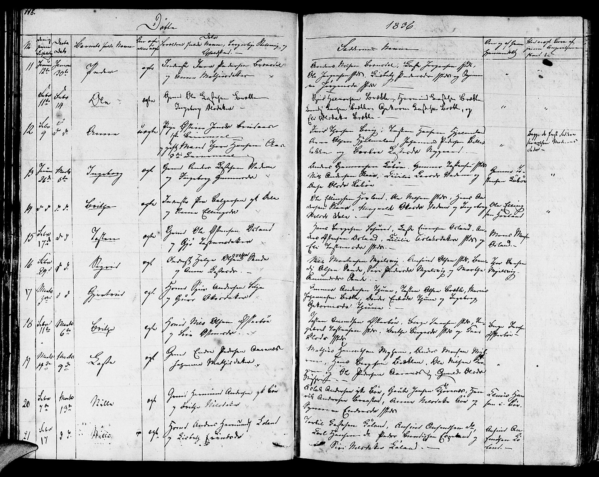 Lavik sokneprestembete, SAB/A-80901: Parish register (official) no. A 2I, 1821-1842, p. 116