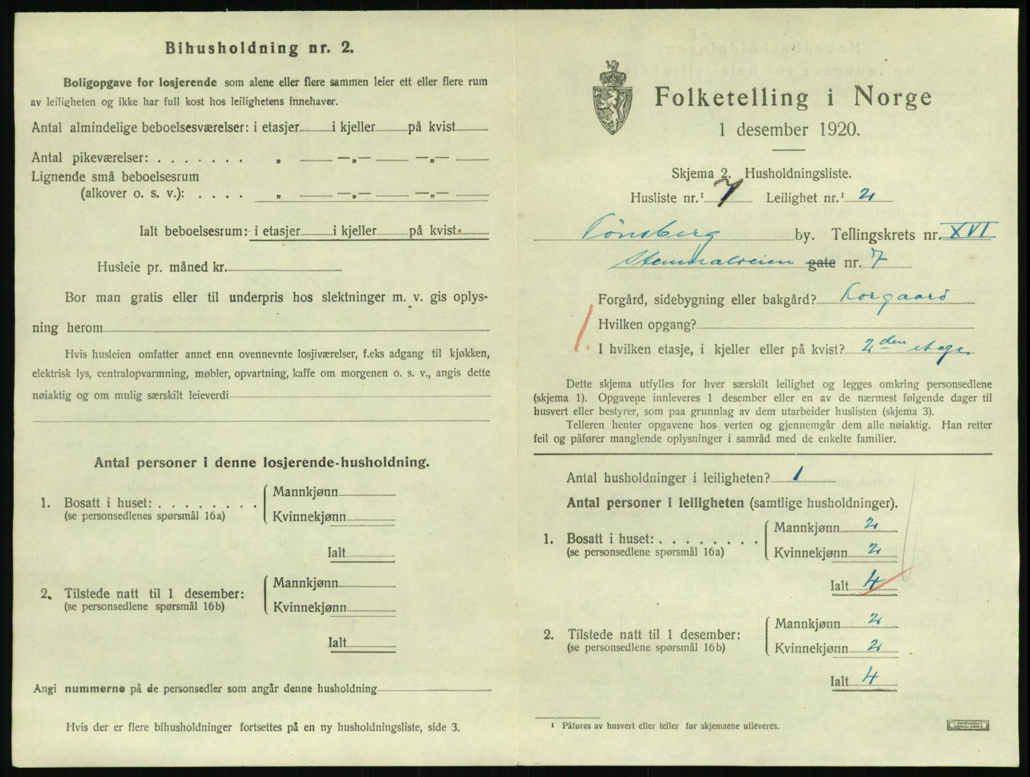 SAKO, 1920 census for Tønsberg, 1920, p. 6325