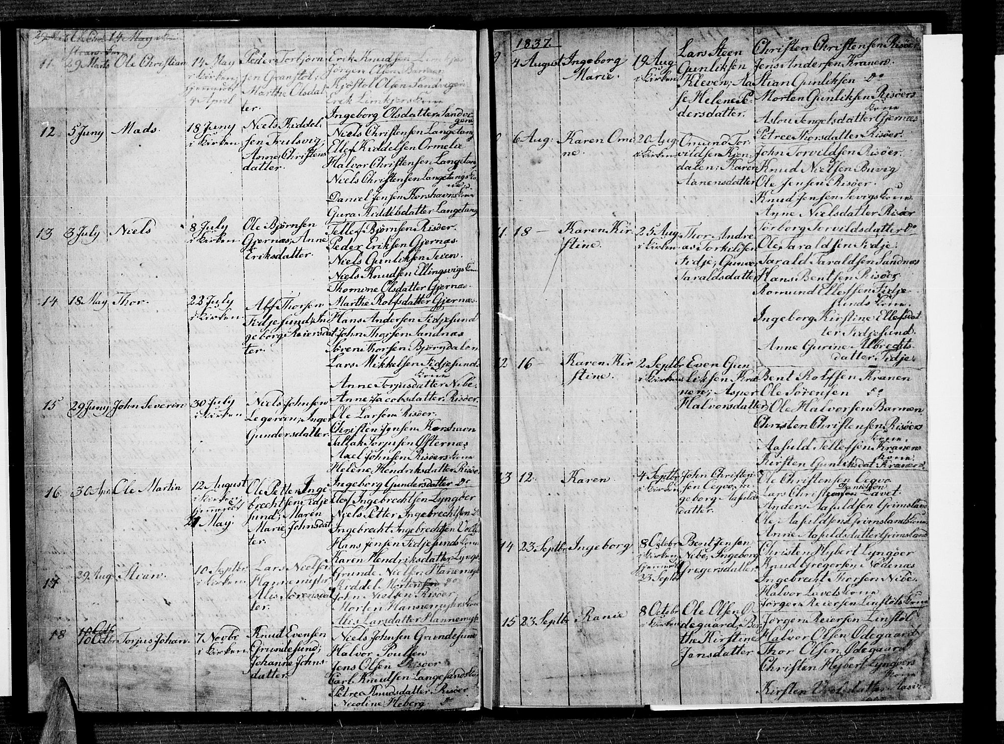 Risør sokneprestkontor, AV/SAK-1111-0035/F/Fb/L0005: Parish register (copy) no. B 5, 1835-1839, p. 7