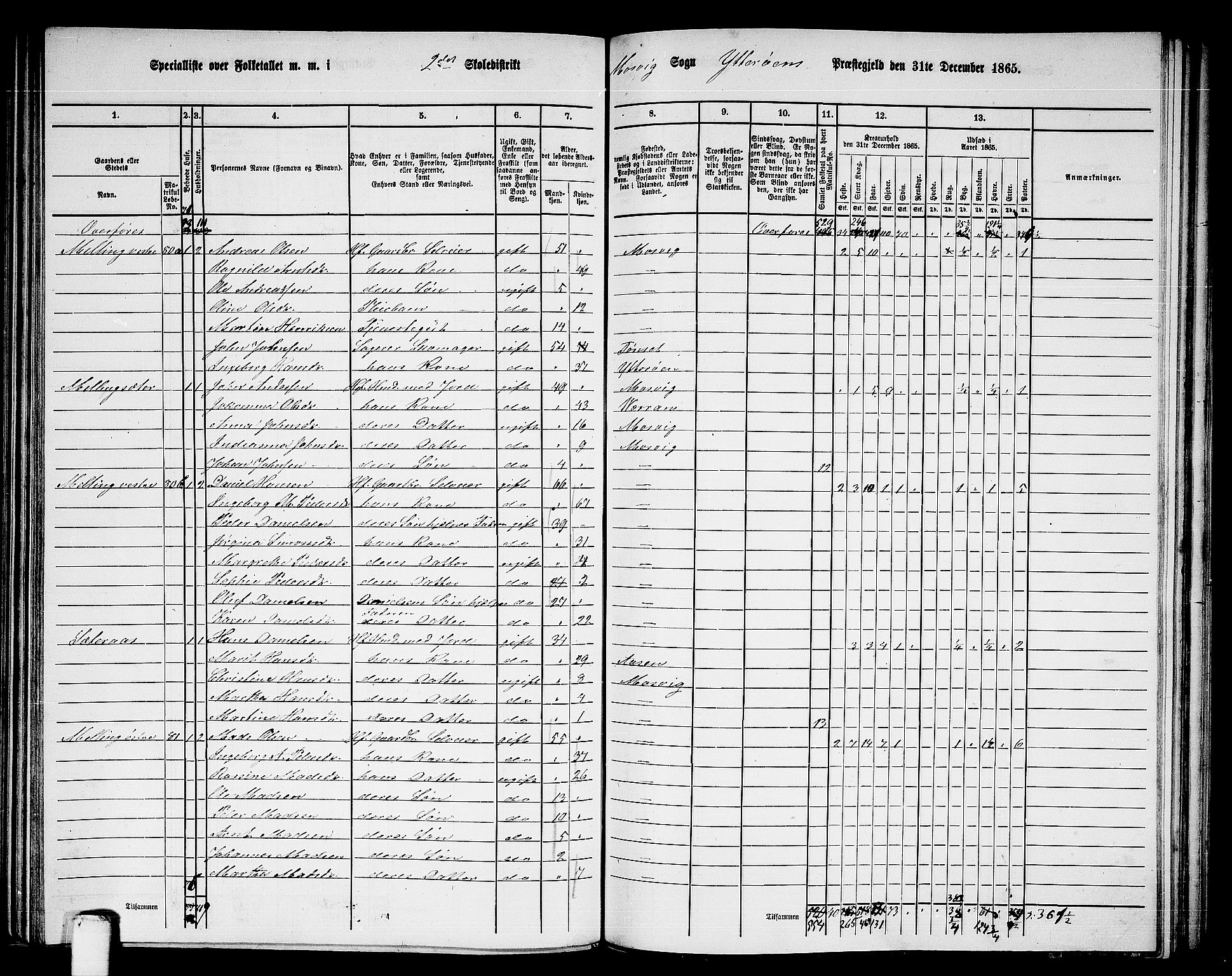 RA, 1865 census for Ytterøy, 1865, p. 107