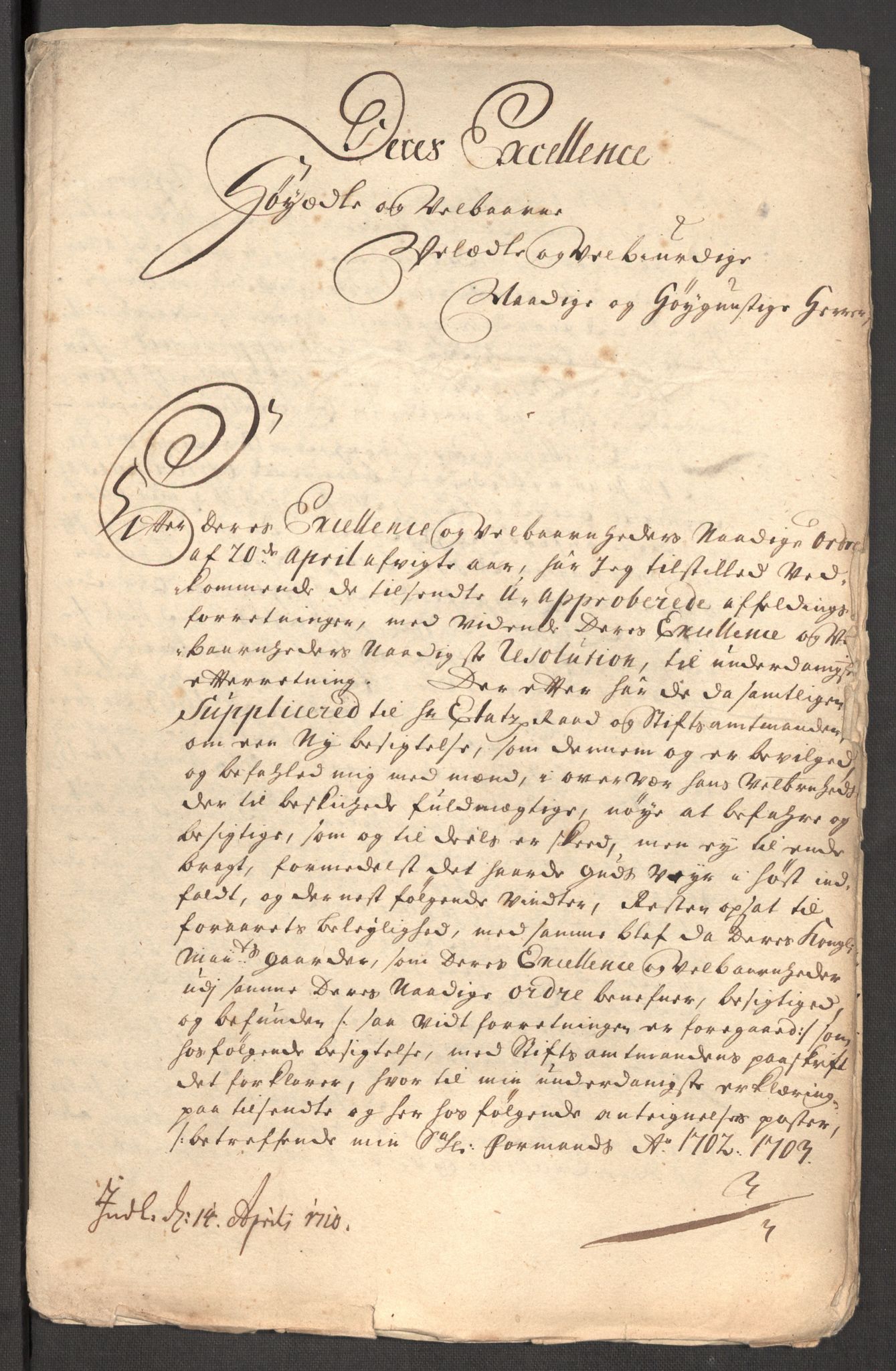 Rentekammeret inntil 1814, Reviderte regnskaper, Fogderegnskap, AV/RA-EA-4092/R57/L3857: Fogderegnskap Fosen, 1706-1707, p. 503