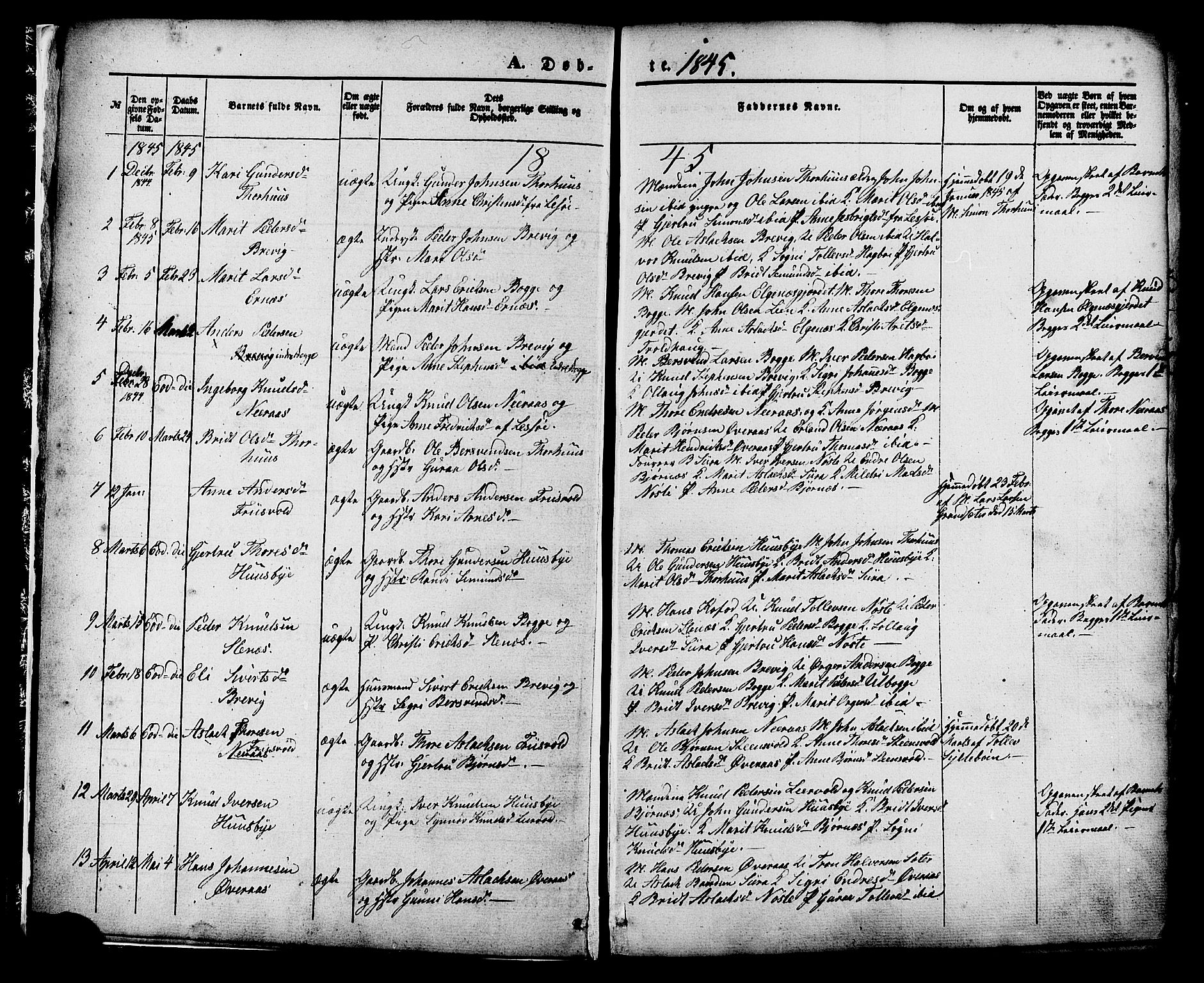 Ministerialprotokoller, klokkerbøker og fødselsregistre - Møre og Romsdal, SAT/A-1454/552/L0637: Parish register (official) no. 552A01, 1845-1879, p. 2