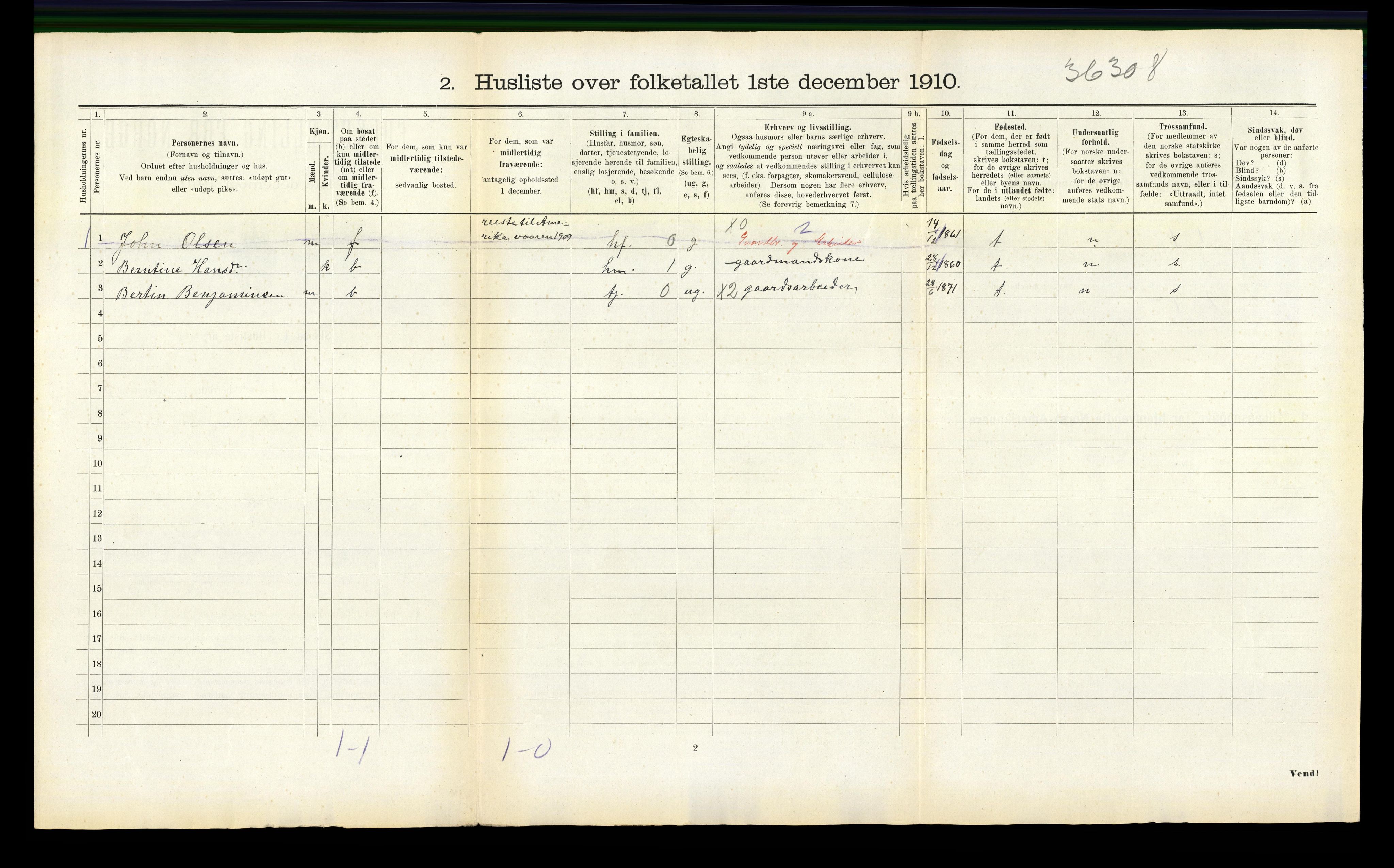 RA, 1910 census for Sparbu, 1910, p. 835