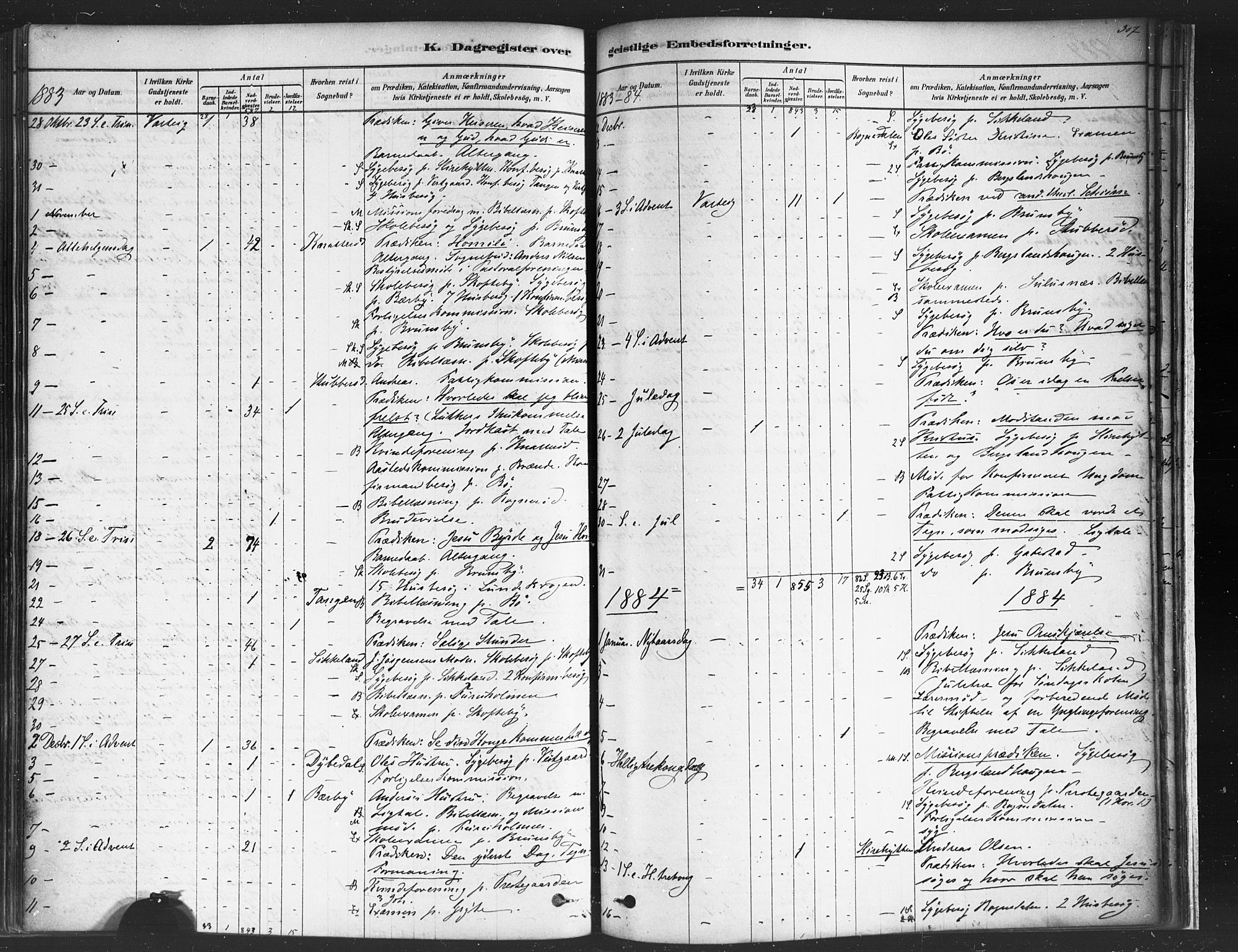 Varteig prestekontor Kirkebøker, SAO/A-10447a/F/Fa/L0002: Parish register (official) no. 2, 1878-1899, p. 307