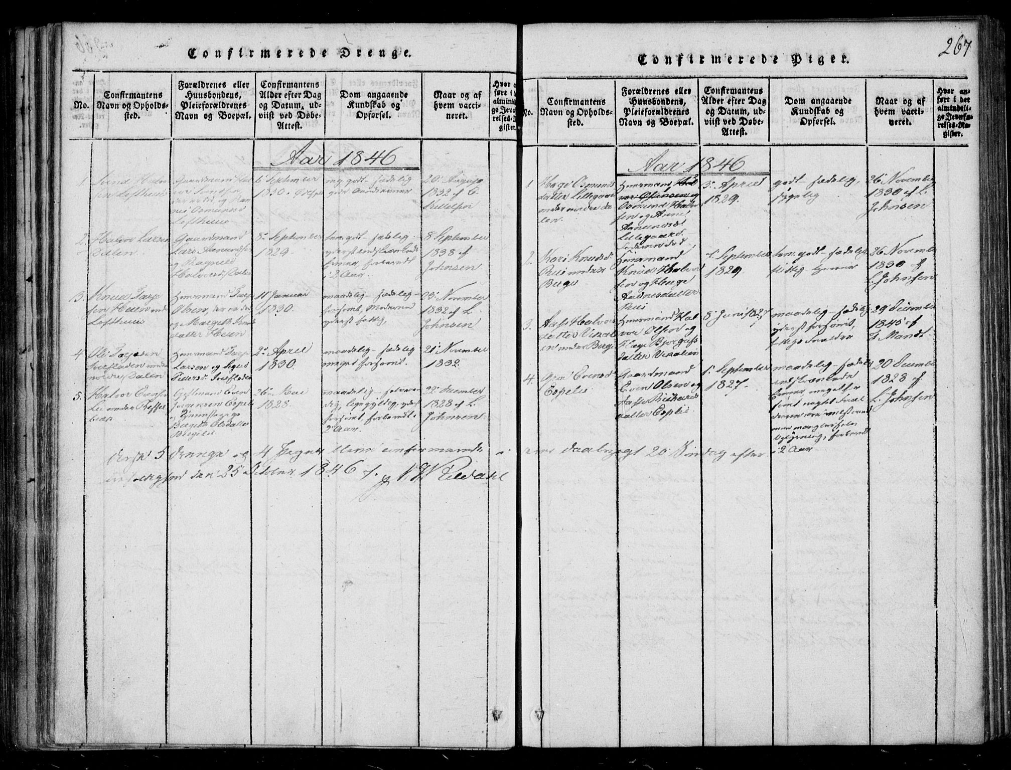 Lårdal kirkebøker, SAKO/A-284/F/Fb/L0001: Parish register (official) no. II 1, 1815-1860, p. 267