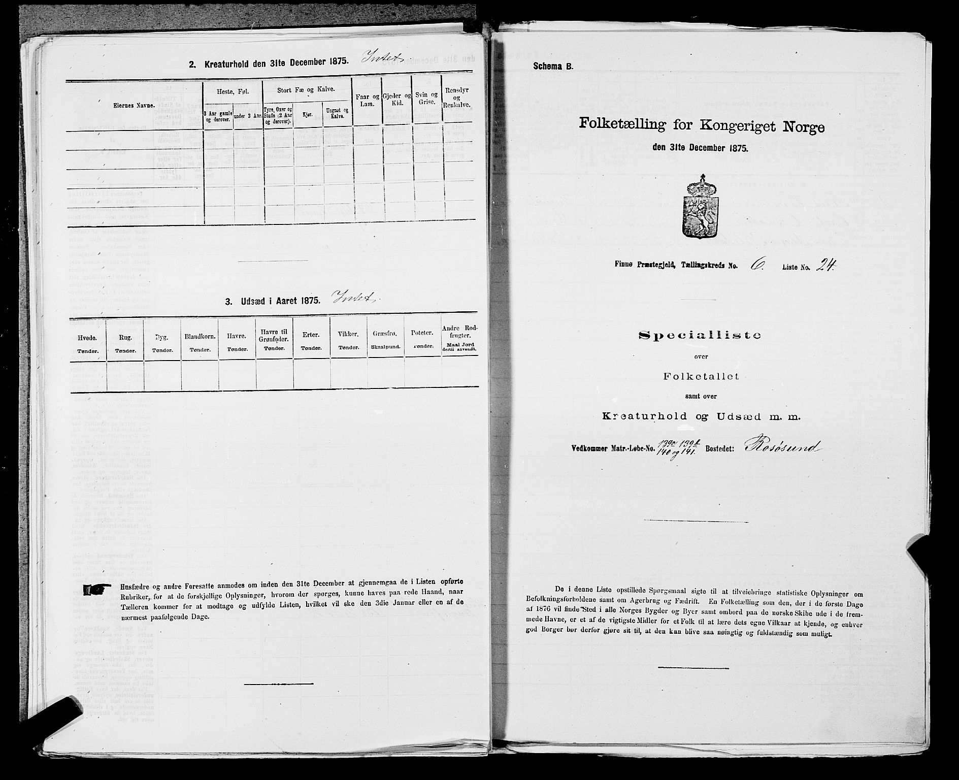 SAST, 1875 census for 1141P Finnøy, 1875, p. 603