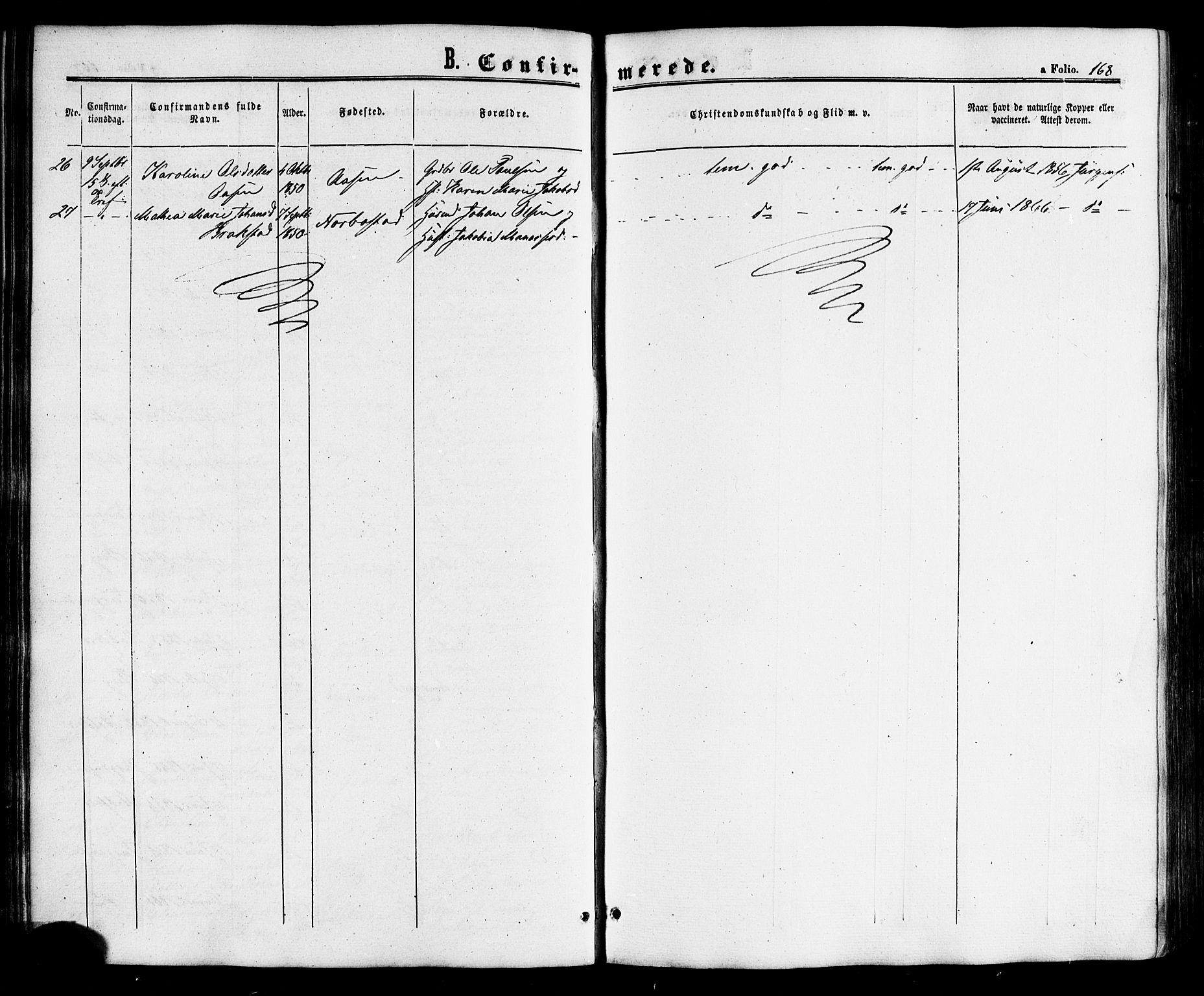 Ministerialprotokoller, klokkerbøker og fødselsregistre - Nordland, AV/SAT-A-1459/817/L0262: Parish register (official) no. 817A03/ 1, 1862-1877, p. 168