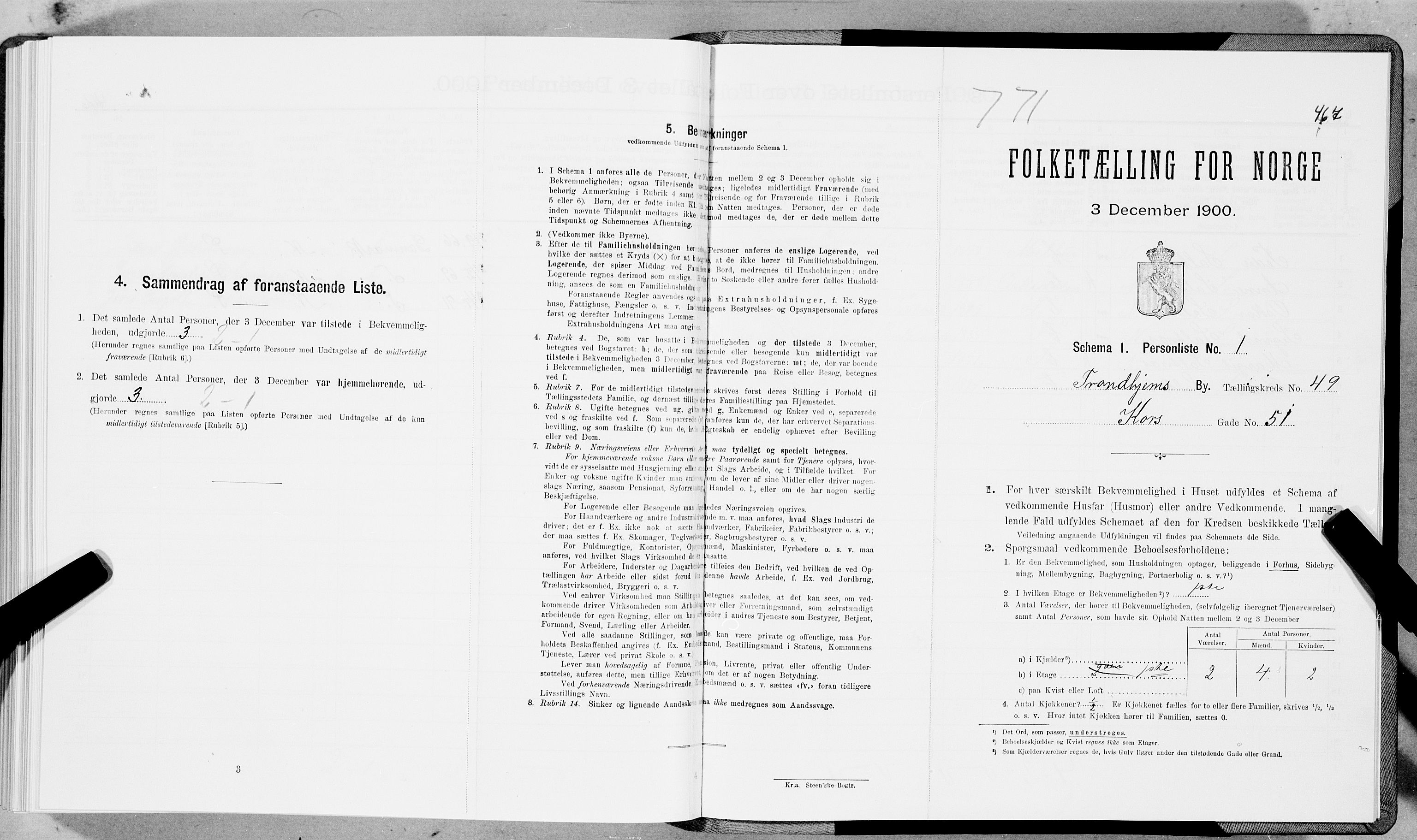 SAT, 1900 census for Trondheim, 1900, p. 8309