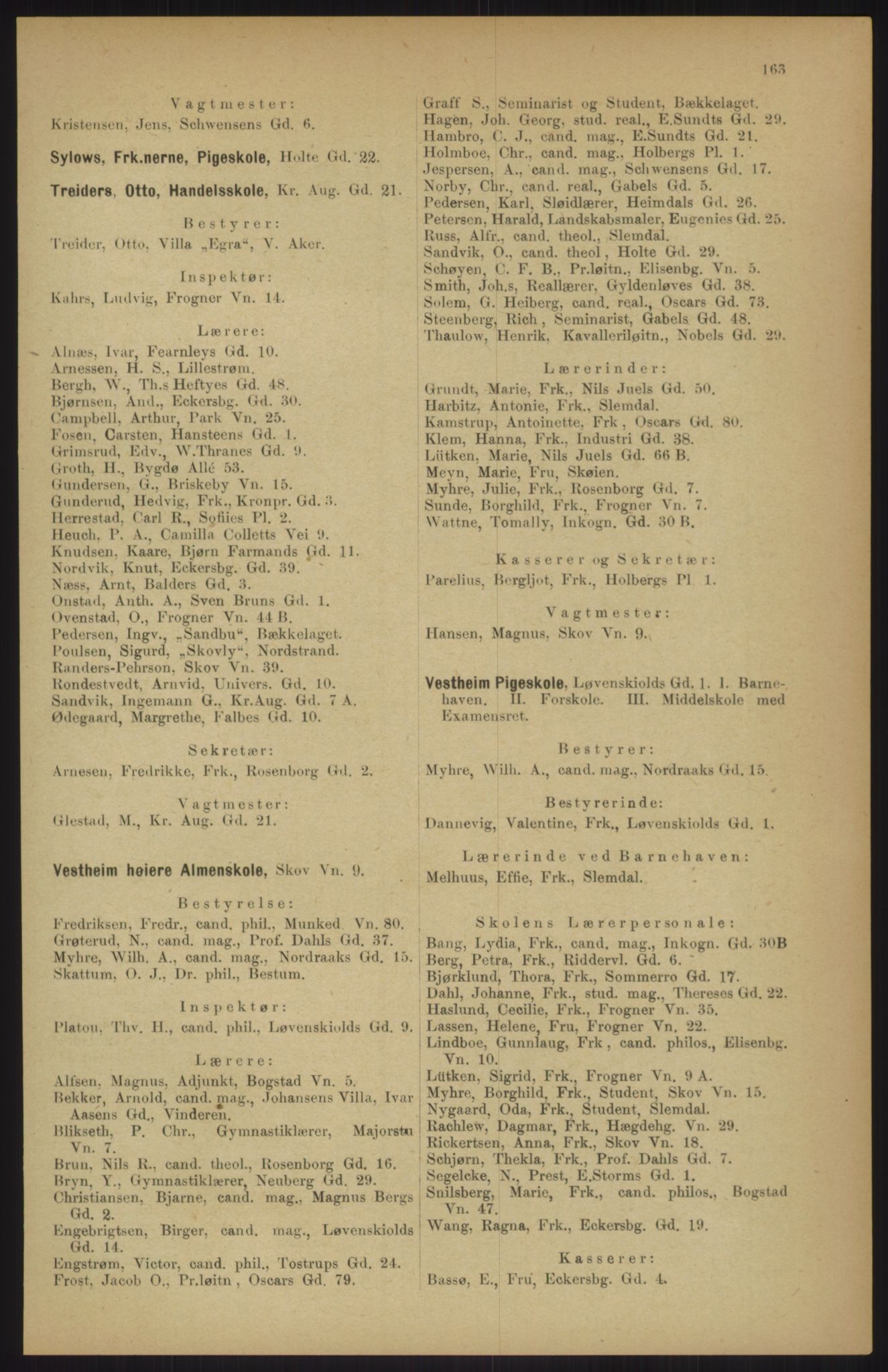Kristiania/Oslo adressebok, PUBL/-, 1911, p. 163