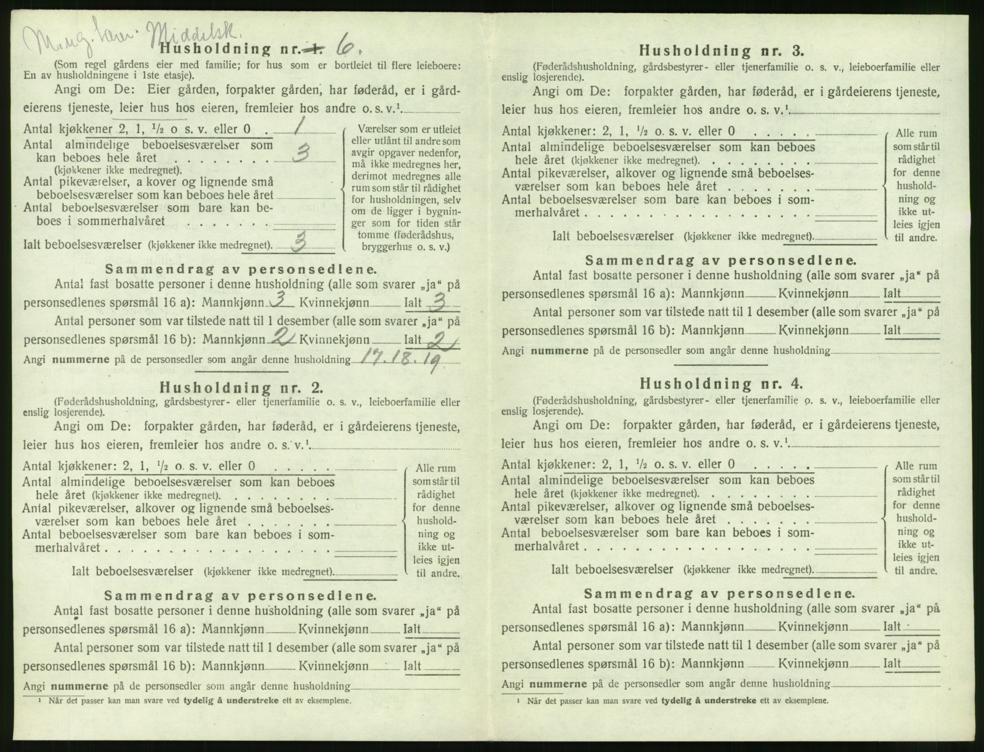 SAT, 1920 census for Grytten, 1920, p. 435