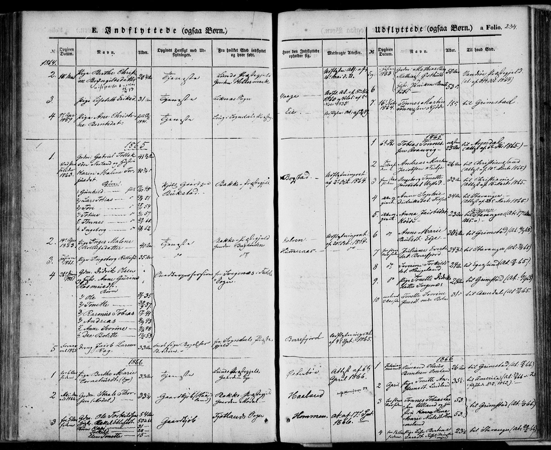 Flekkefjord sokneprestkontor, AV/SAK-1111-0012/F/Fa/Fab/L0004: Parish register (official) no. A 4, 1850-1875, p. 234