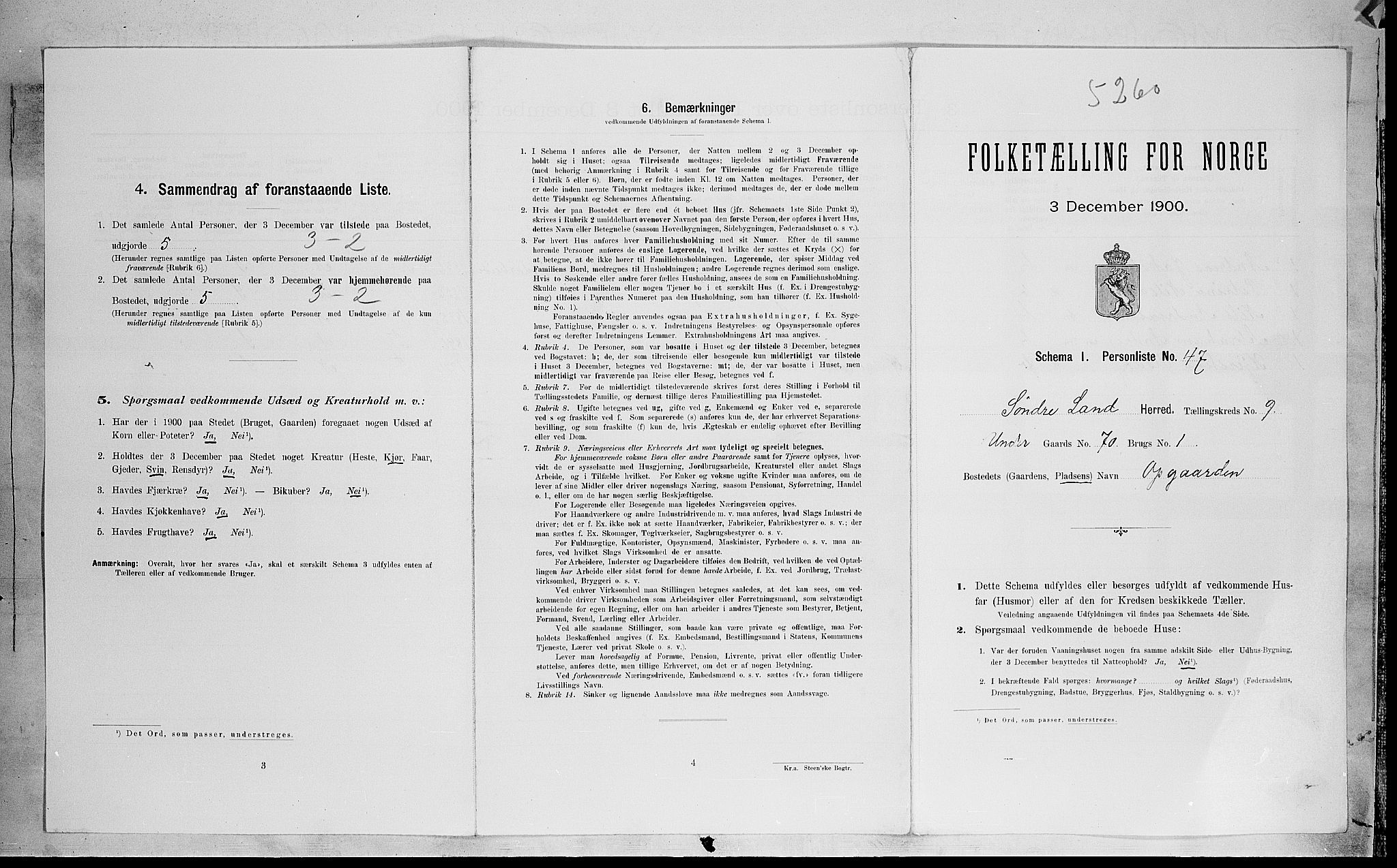 SAH, 1900 census for Søndre Land, 1900, p. 1313