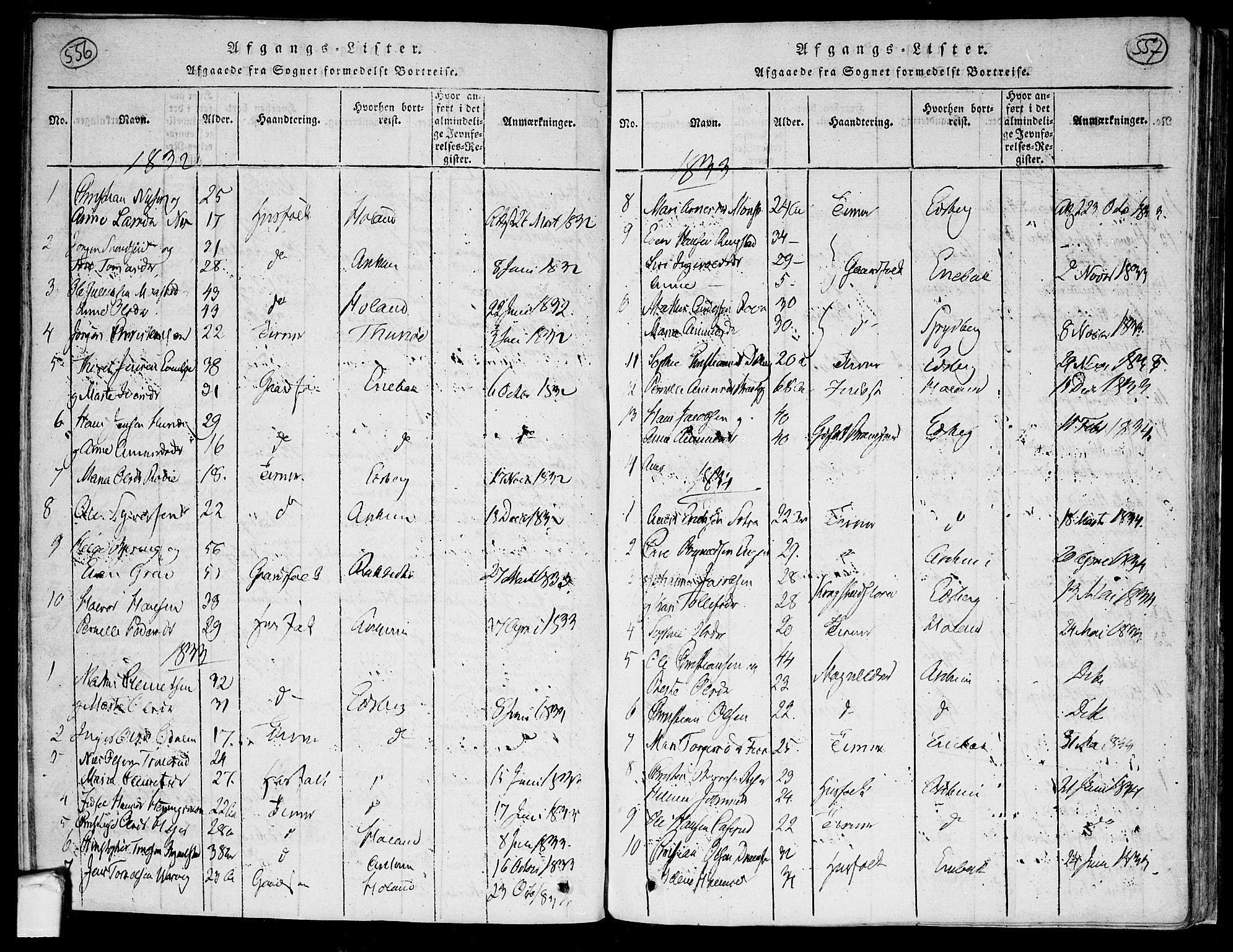 Trøgstad prestekontor Kirkebøker, SAO/A-10925/F/Fa/L0006: Parish register (official) no. I 6, 1815-1844, p. 556-557