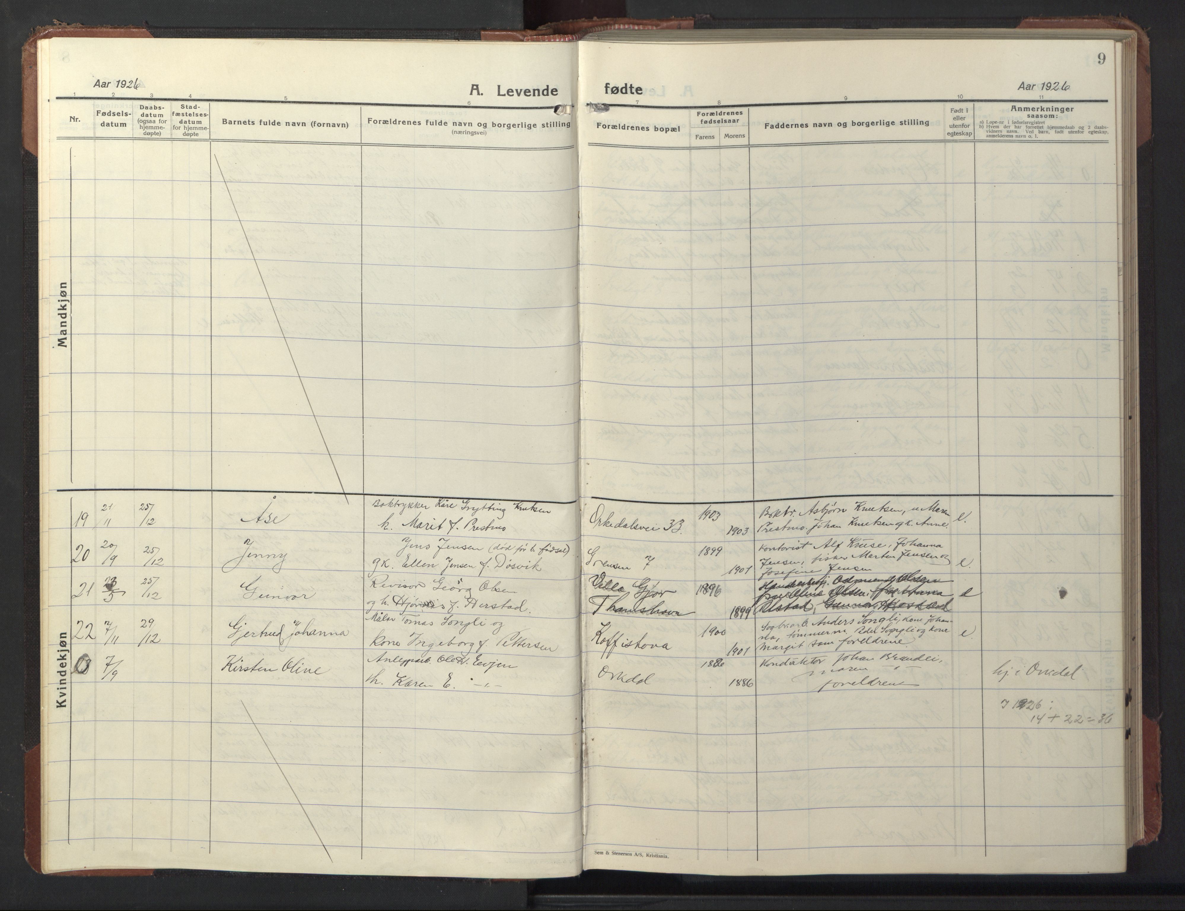 Ministerialprotokoller, klokkerbøker og fødselsregistre - Sør-Trøndelag, SAT/A-1456/669/L0832: Parish register (copy) no. 669C02, 1925-1953, p. 9