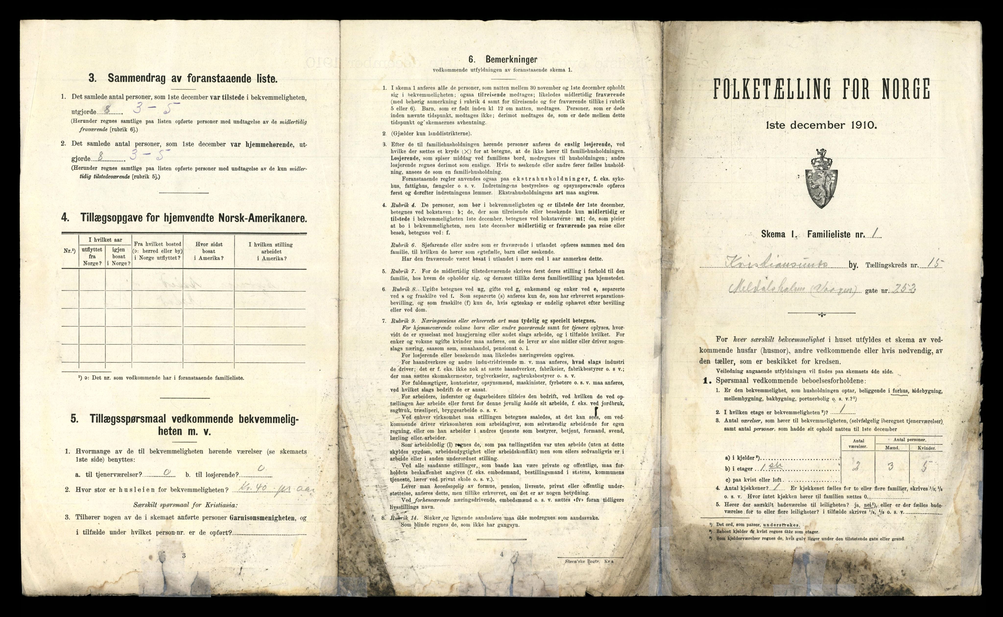 RA, 1910 census for Kristiansund, 1910, p. 4653