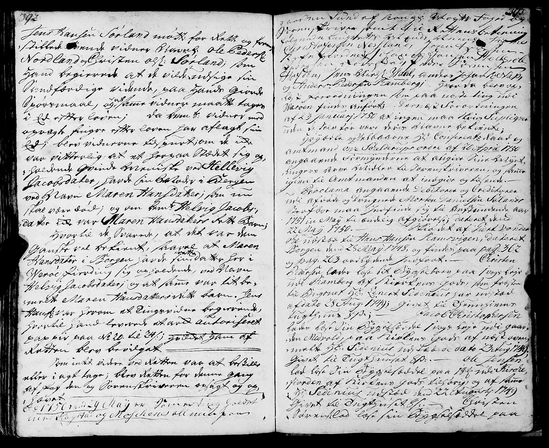 Lofoten sorenskriveri, SAT/A-0017/1/1/1A/L0005: Tingbok, 1739-1752, p. 392-393
