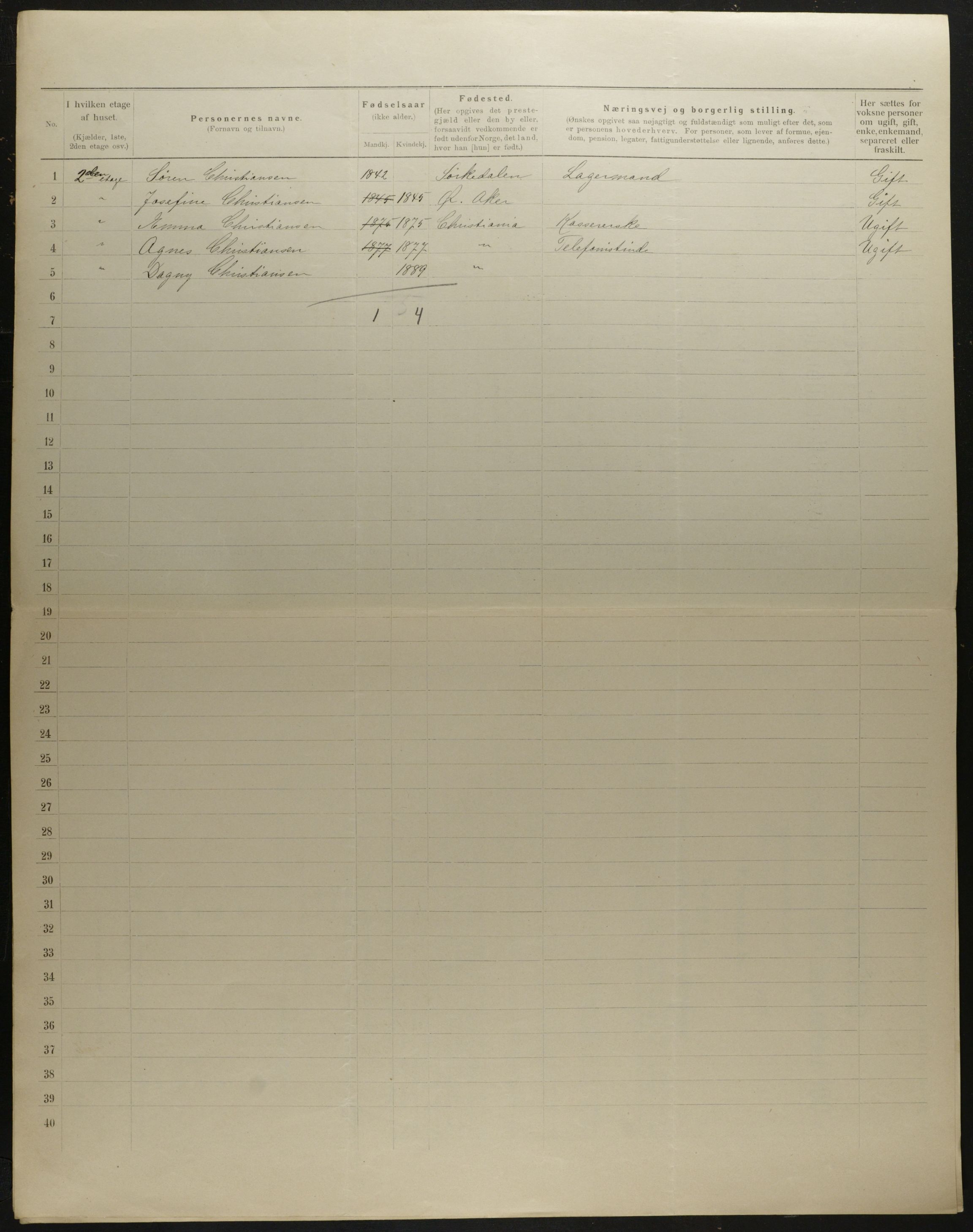 OBA, Municipal Census 1901 for Kristiania, 1901, p. 8164