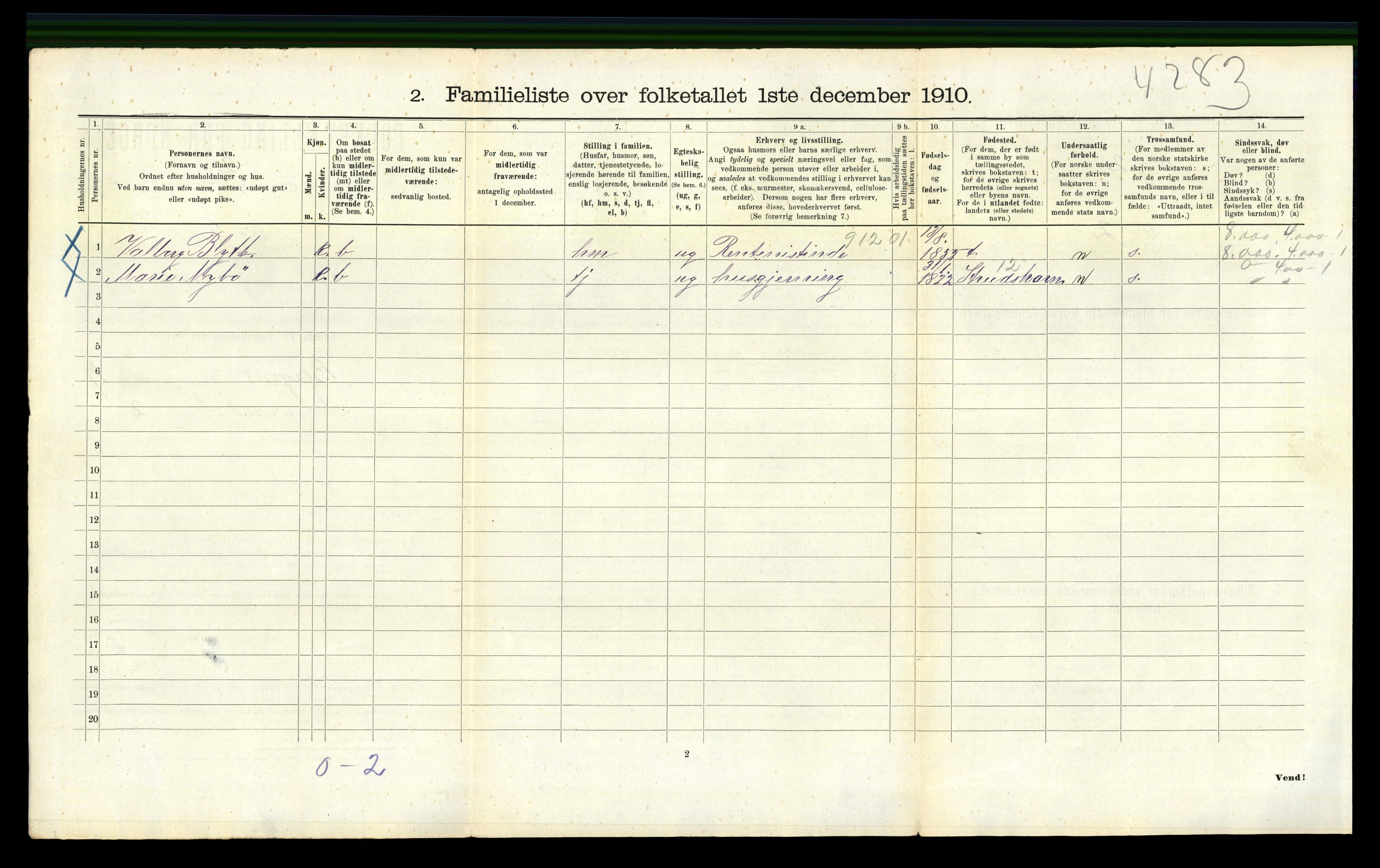 RA, 1910 census for Bergen, 1910, p. 5444