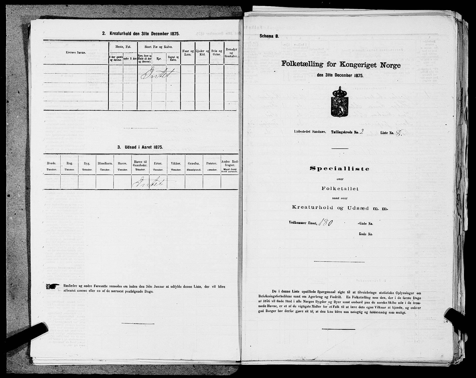 SAST, 1875 census for 1102B Høyland/Sandnes, 1875, p. 223