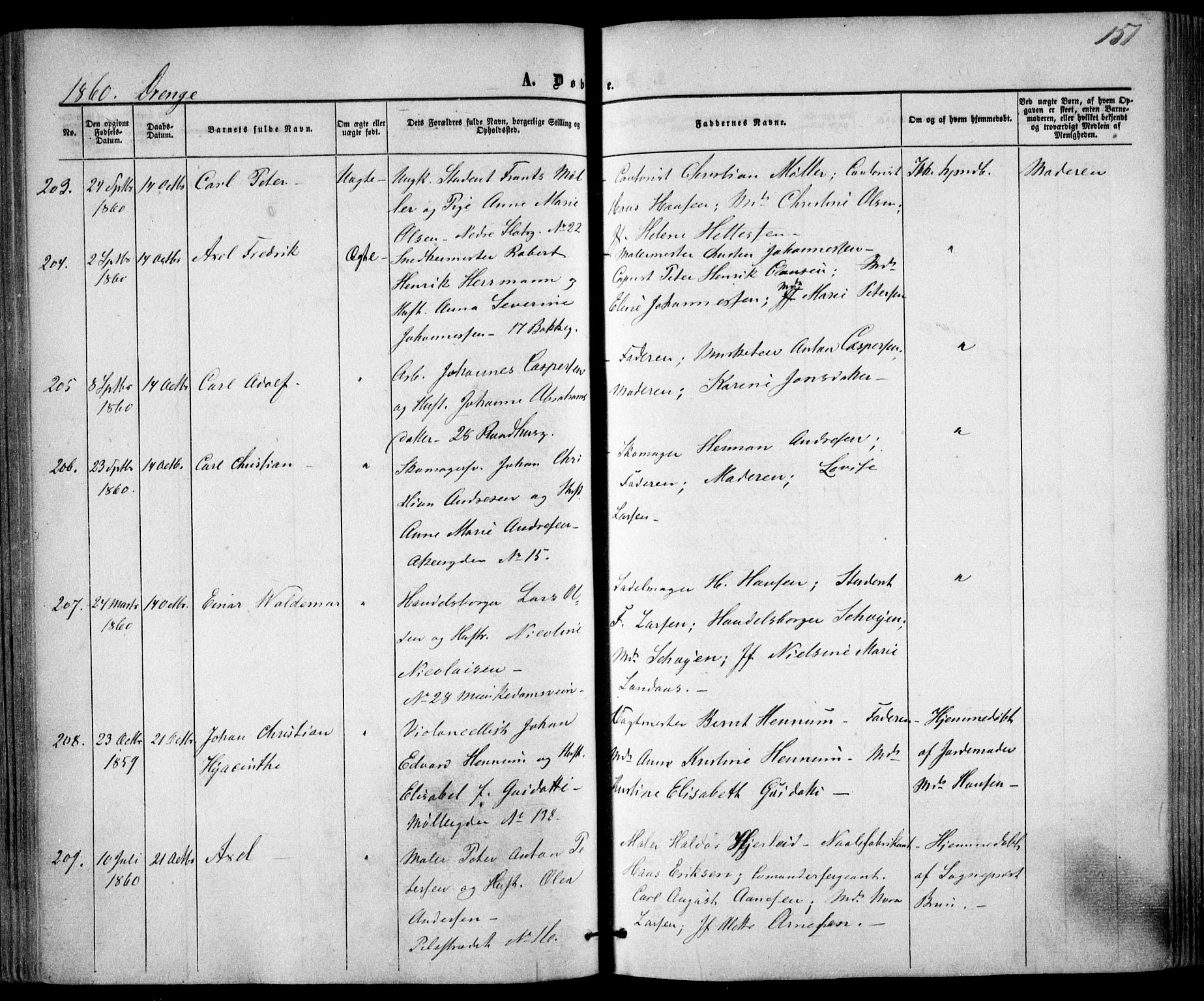 Trefoldighet prestekontor Kirkebøker, SAO/A-10882/F/Fa/L0001: Parish register (official) no. I 1, 1858-1863, p. 151