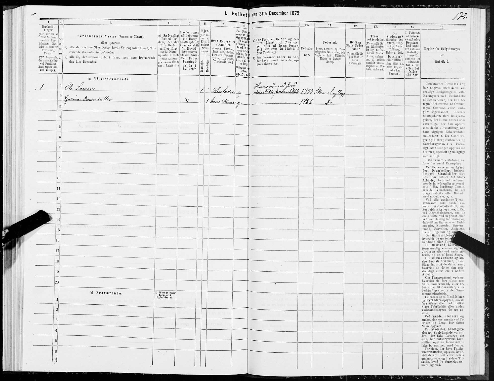 SAT, 1875 census for 1529P Skodje, 1875, p. 1172