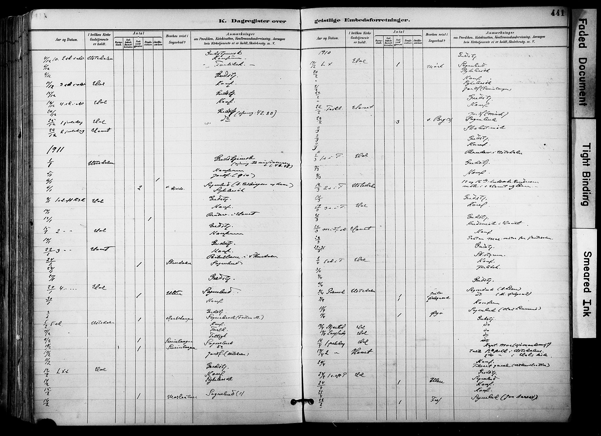 Hol kirkebøker, AV/SAKO-A-227/F/Fa/L0003: Parish register (official) no. I 3, 1887-1918, p. 441