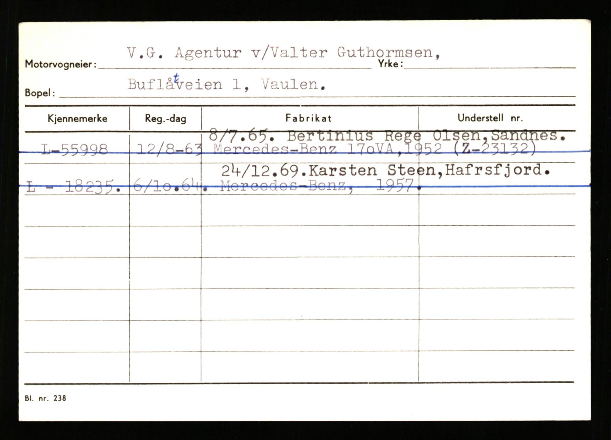 Stavanger trafikkstasjon, SAST/A-101942/0/H/L0042: Vaulen - Vistnes, 1930-1971, p. 1311