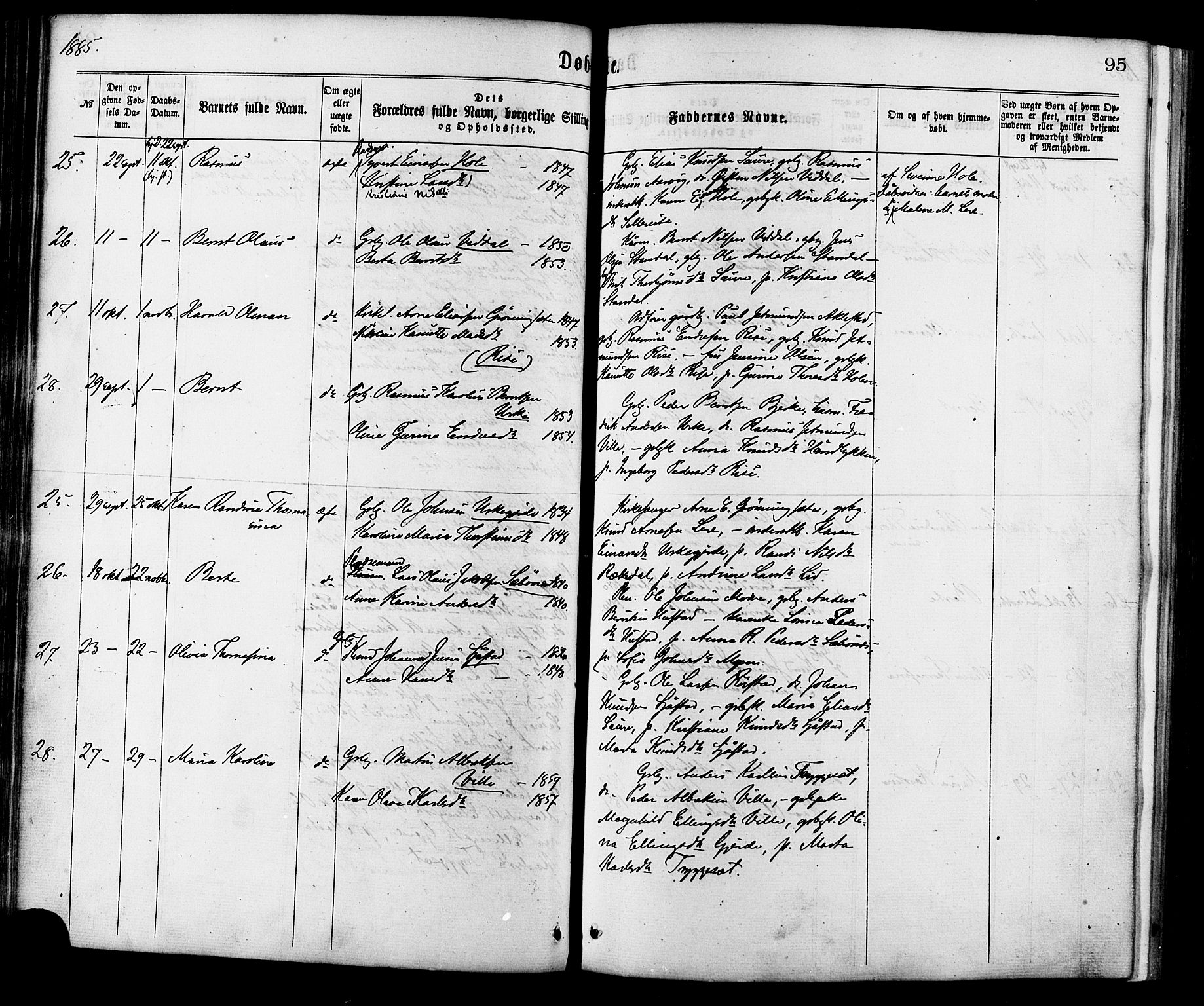 Ministerialprotokoller, klokkerbøker og fødselsregistre - Møre og Romsdal, AV/SAT-A-1454/515/L0210: Parish register (official) no. 515A06, 1868-1885, p. 95