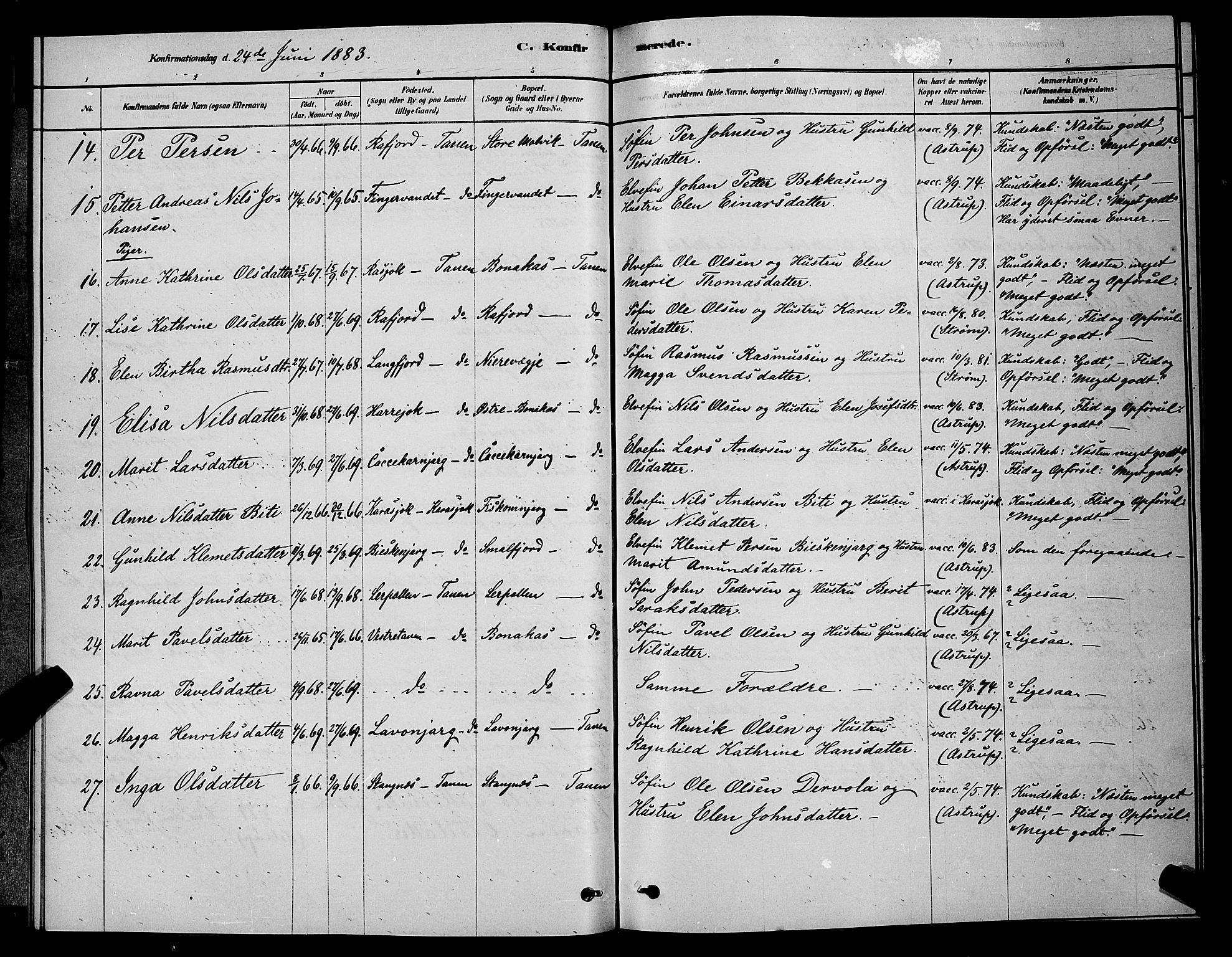 Tana sokneprestkontor, AV/SATØ-S-1334/H/Hb/L0003klokker: Parish register (copy) no. 3, 1878-1890