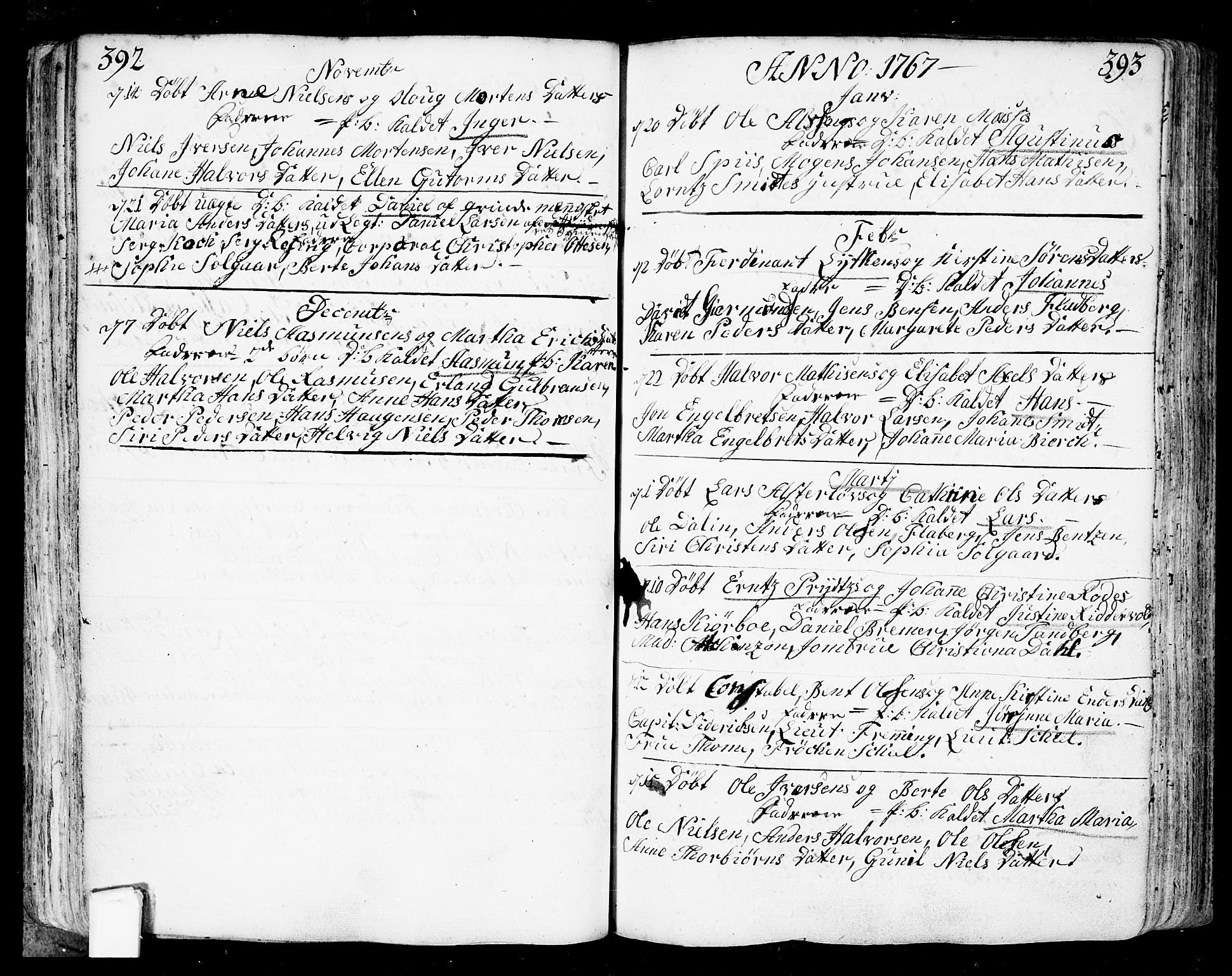 Fredrikstad prestekontor Kirkebøker, SAO/A-11082/F/Fa/L0002: Parish register (official) no. 2, 1750-1804, p. 392-393