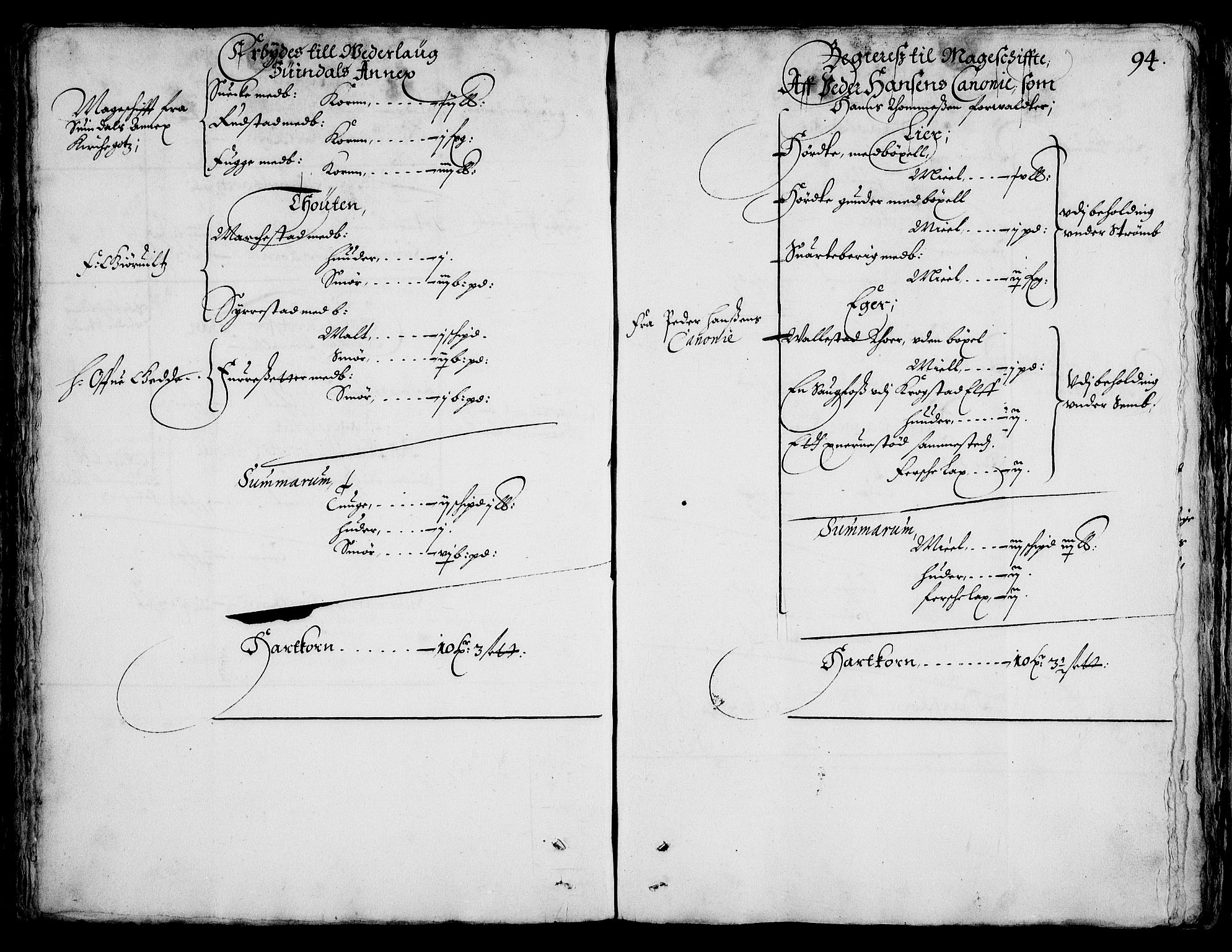 Rentekammeret inntil 1814, Realistisk ordnet avdeling, AV/RA-EA-4070/On/L0001/0002: Statens gods / [Jj 2]: Jordebok og forklaring over atkomstene til Hannibal Sehesteds gods, 1651, p. 92b-93a