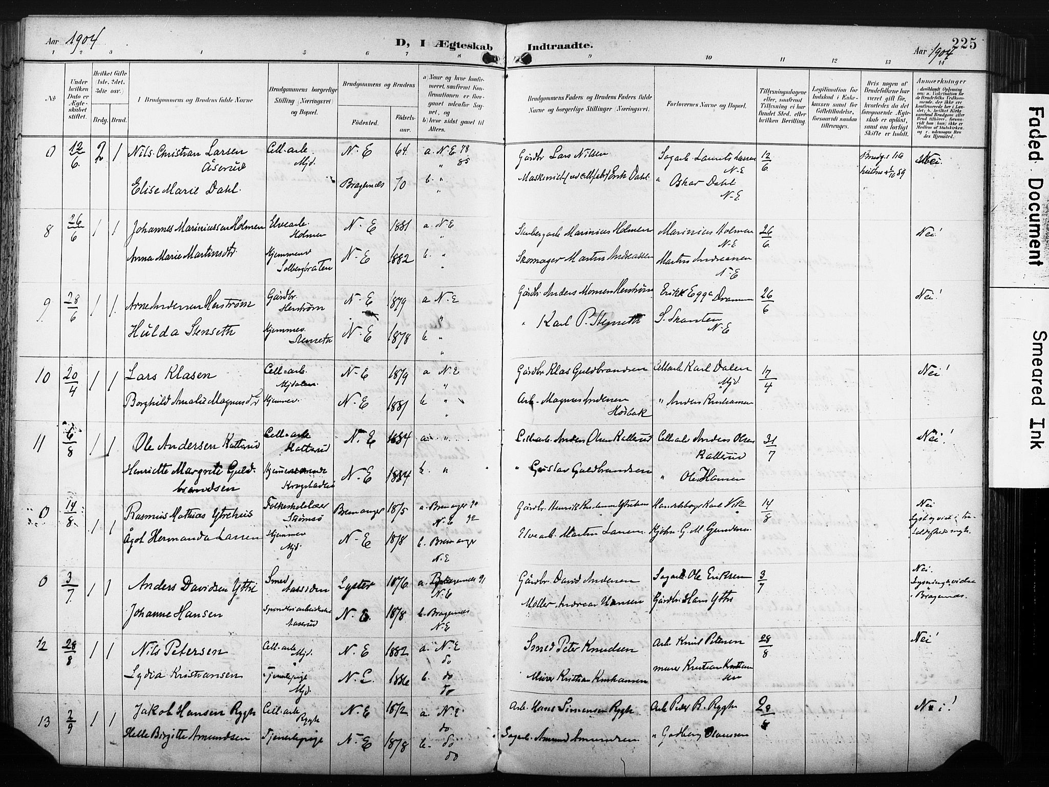 Nedre Eiker kirkebøker, SAKO/A-612/F/Fa/L0005: Parish register (official) no. 5, 1898-1905, p. 225