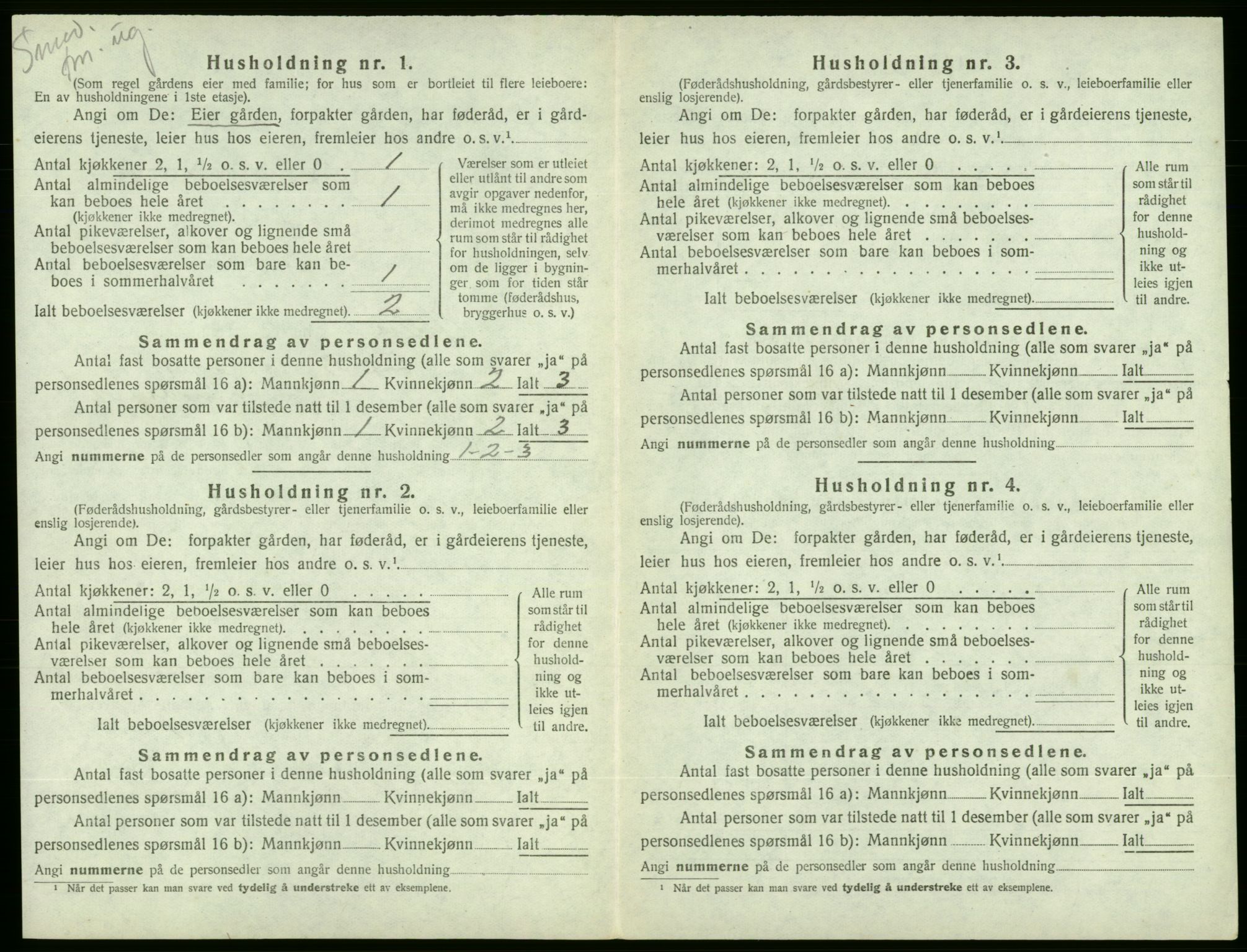 SAB, 1920 census for Ølen, 1920, p. 680